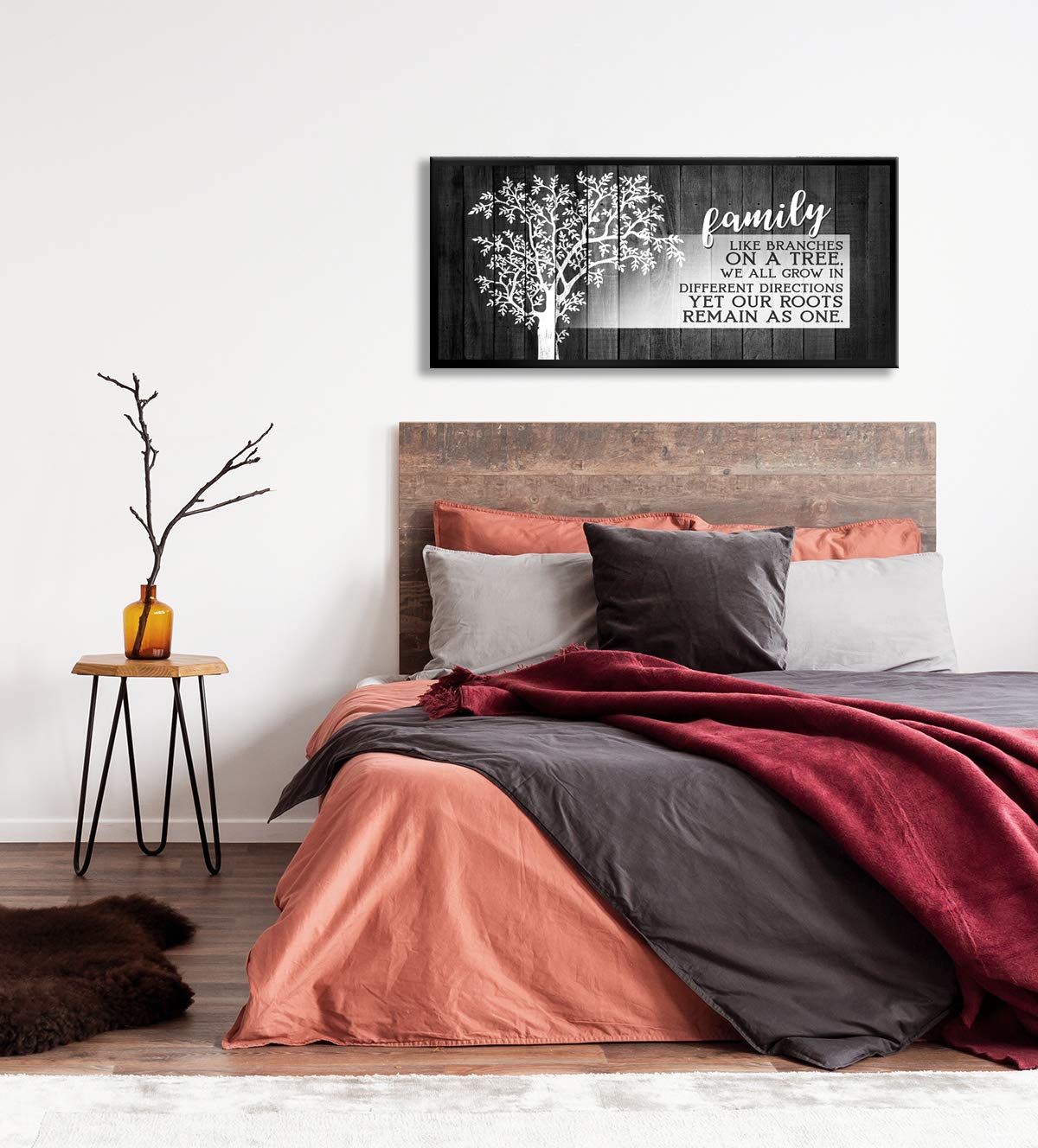 Family Tree Plaque Wall Art - Farmhouse Decor for Living Room & Family Room