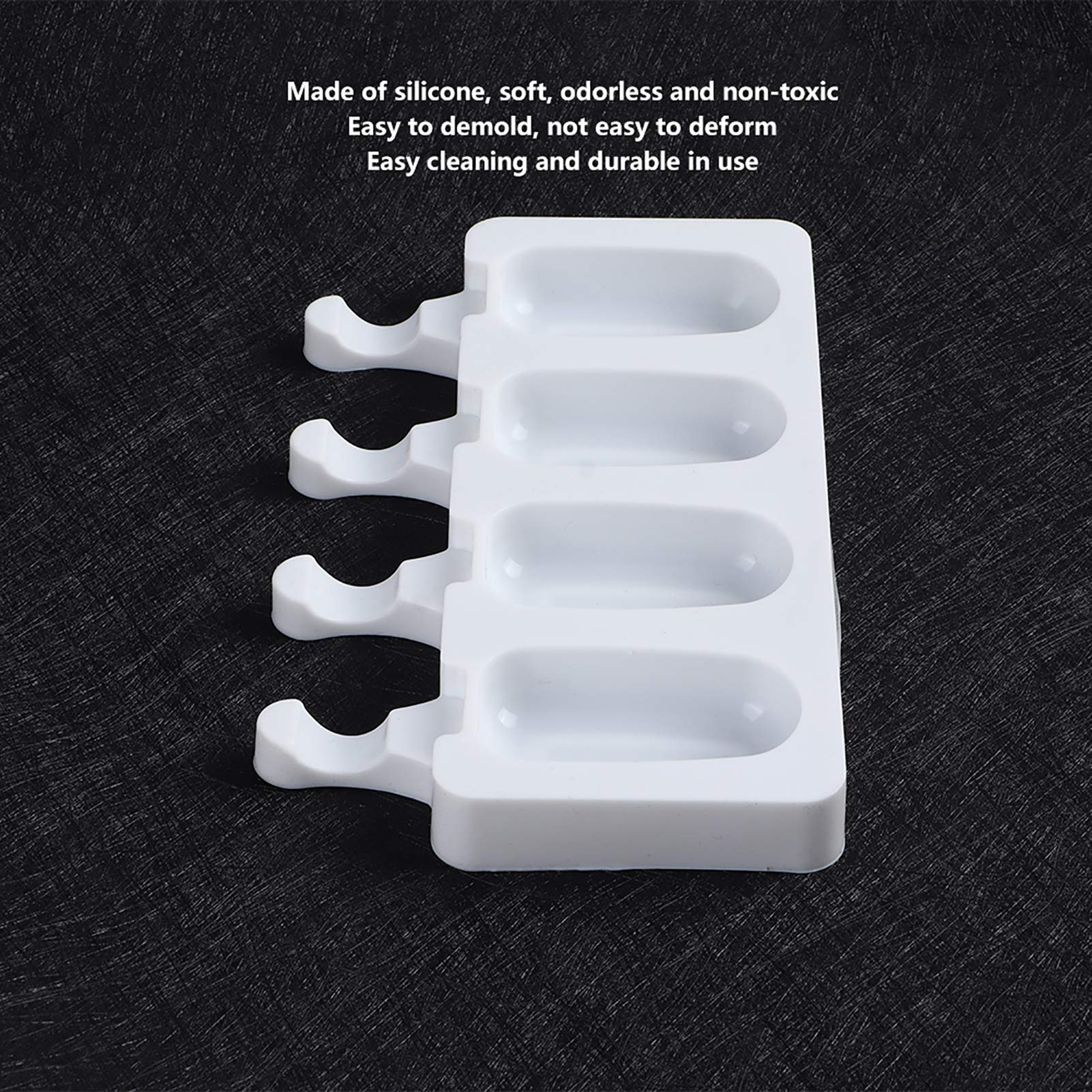Premium 4-Grid Food Grade Silicone Ice Cream Maker Mold with Sticks - Perfect for Homemade Popsicles, DIY Frozen Treats & Summer Desserts at Home