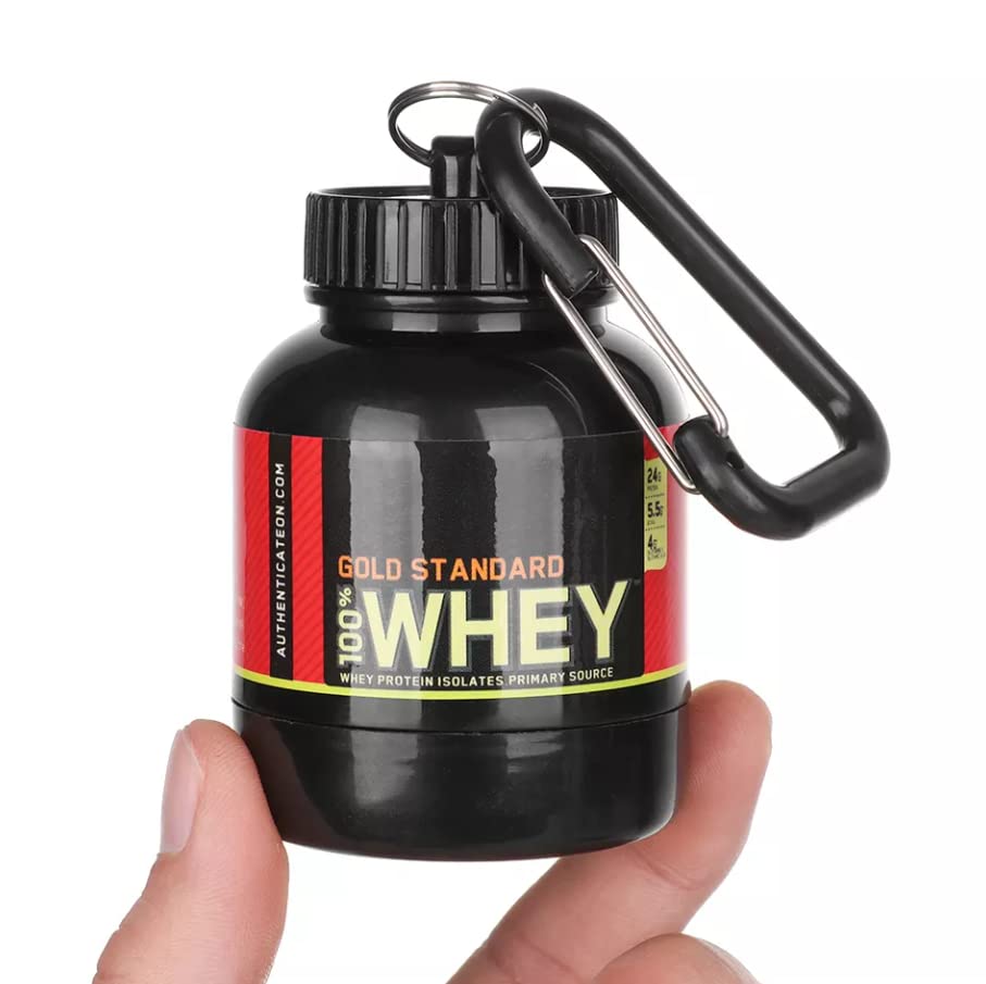 Premium Portable Protein Powder Container for Gym & Travel - BPA-Free Supplement Storage with Durable Keychain & Funnel | Ideal for Workouts, Hiking & On-the-Go Nutrition