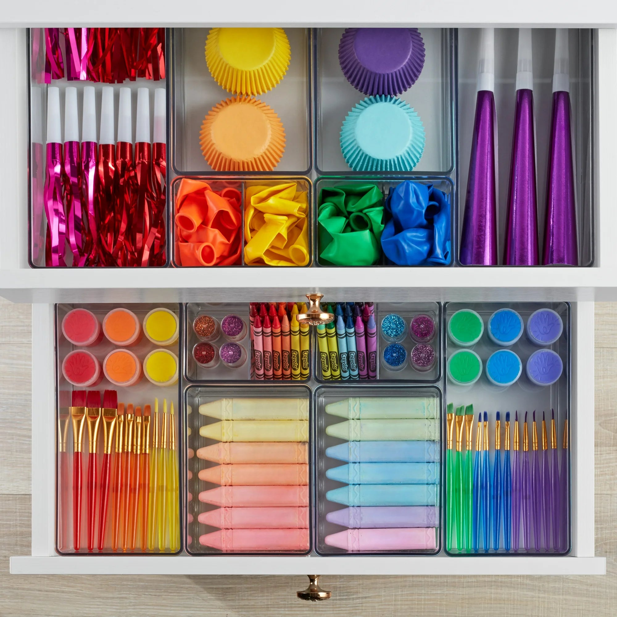 The Home Edit 6-Piece Office Drawer Organizer Set - Premium Desk Storage Solution for Pens, Paper Clips & Supplies - Perfect for Home Office, School & Workspace Organization