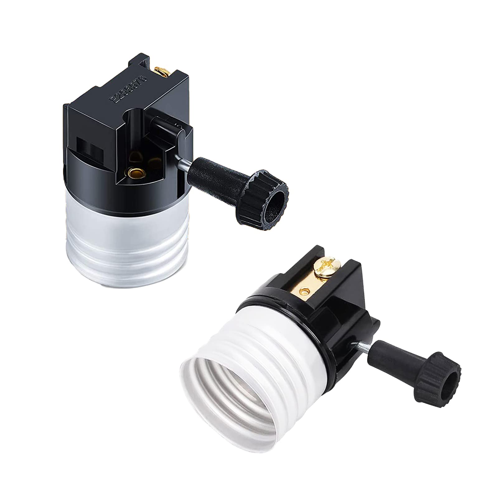 RXEAZIL 3-Way Lamp Socket Replacement with Turn Switch Knob Dimmer - UL Listed E26/E27 Medium Base Incandescent Light Bulb Holder - Perfect for Table Lamps, Floor Lamps & DIY Home Repair Projects (2-Pack) - Ideal for Living Room, Bedroom & Office Lighting Upgrades