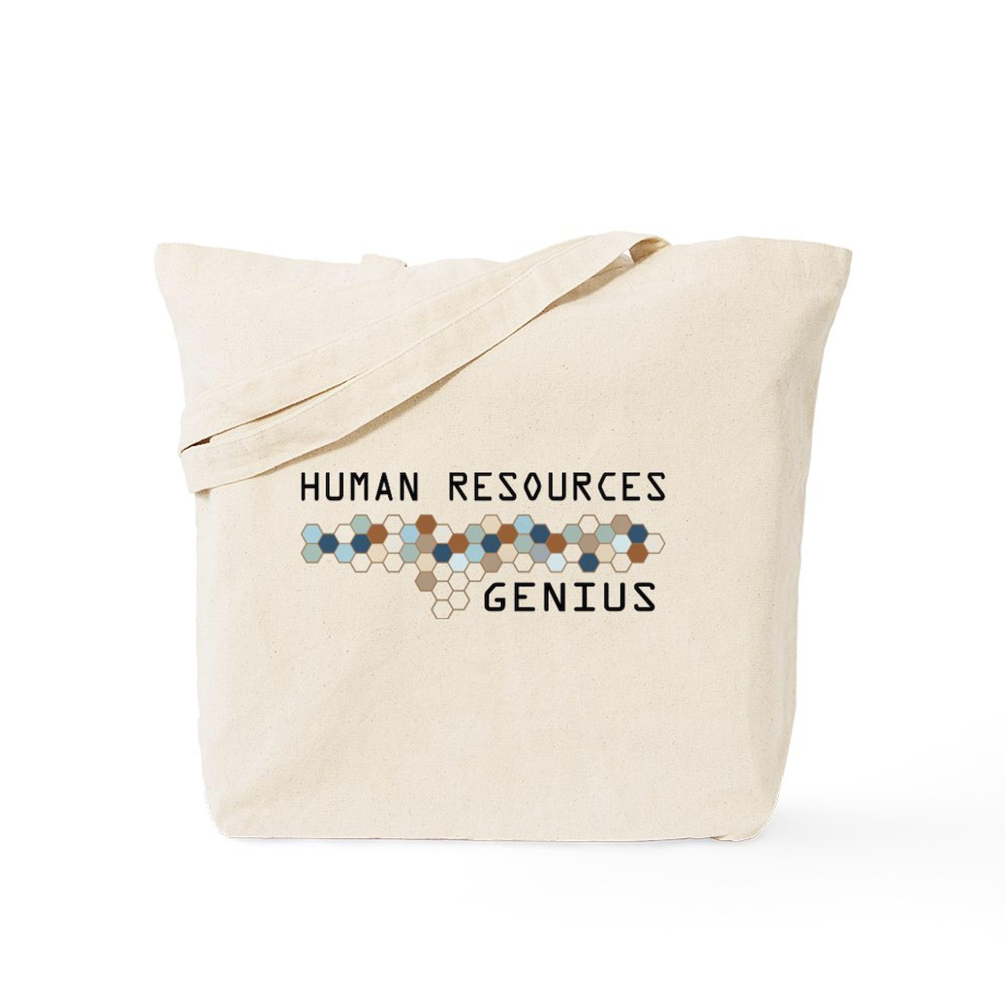 HR Genius Tote Bag - Natural Canvas Reusable Shopping Bag for Work, Office & Commute | Eco-Friendly Work Tote for HR Professionals & Business Women