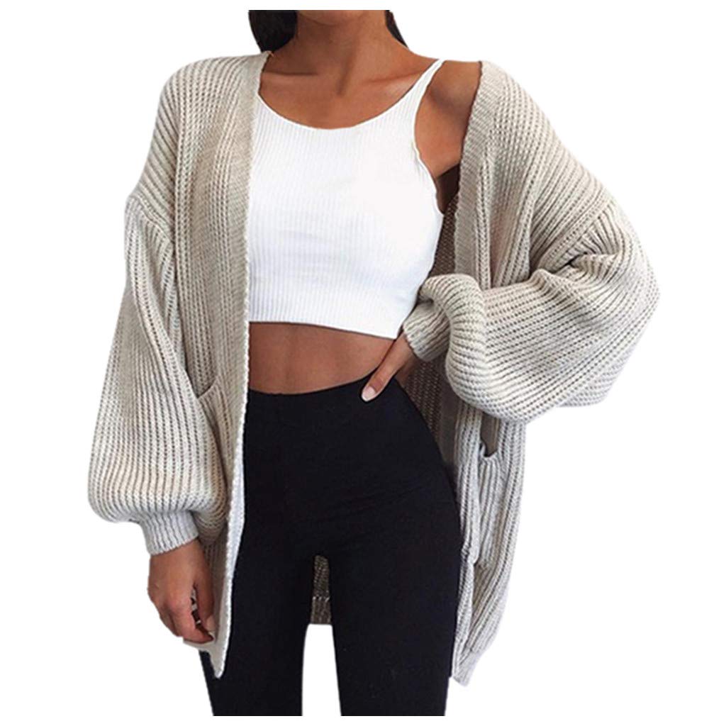 Eduavar Women's Oversized Long Sleeve Open Front Knit Cardigan Sweater - Cozy Winter Coat & Fashion Outwear | Perfect for Office, Casual Wear & Layering Outfits