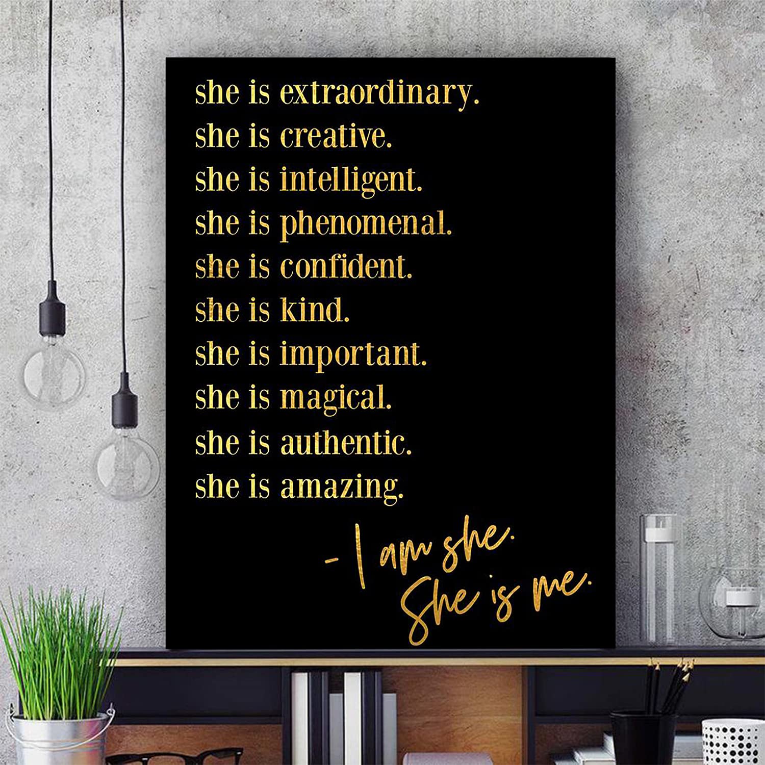 Black Girl Magic & Black Excellence Framed Canvas Wall Art - 24x36 Inches, Ready to Hang for Home & Office Decor | Inspirational African American Artwork for Living Room, Bedroom & Workspace