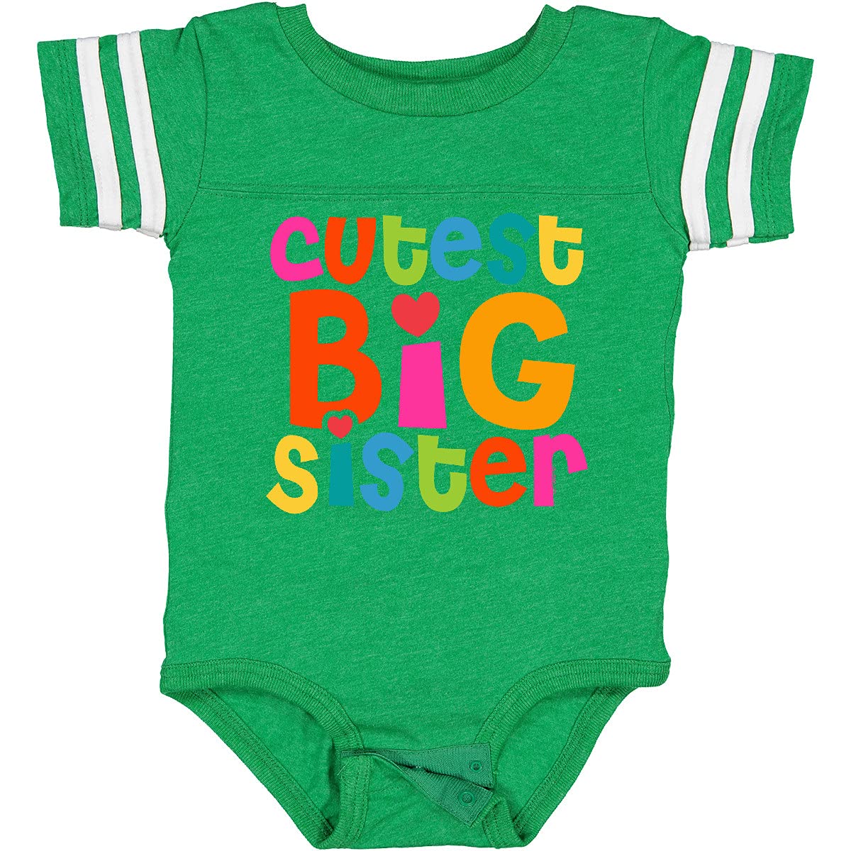 Inktastic Cutest Big Sister Baby Bodysuit - Soft Cotton Onesie for Newborn & Infant - Perfect Sibling Announcement Gift for Big Sisters - Baby Shower, Birthday & Family Photos
