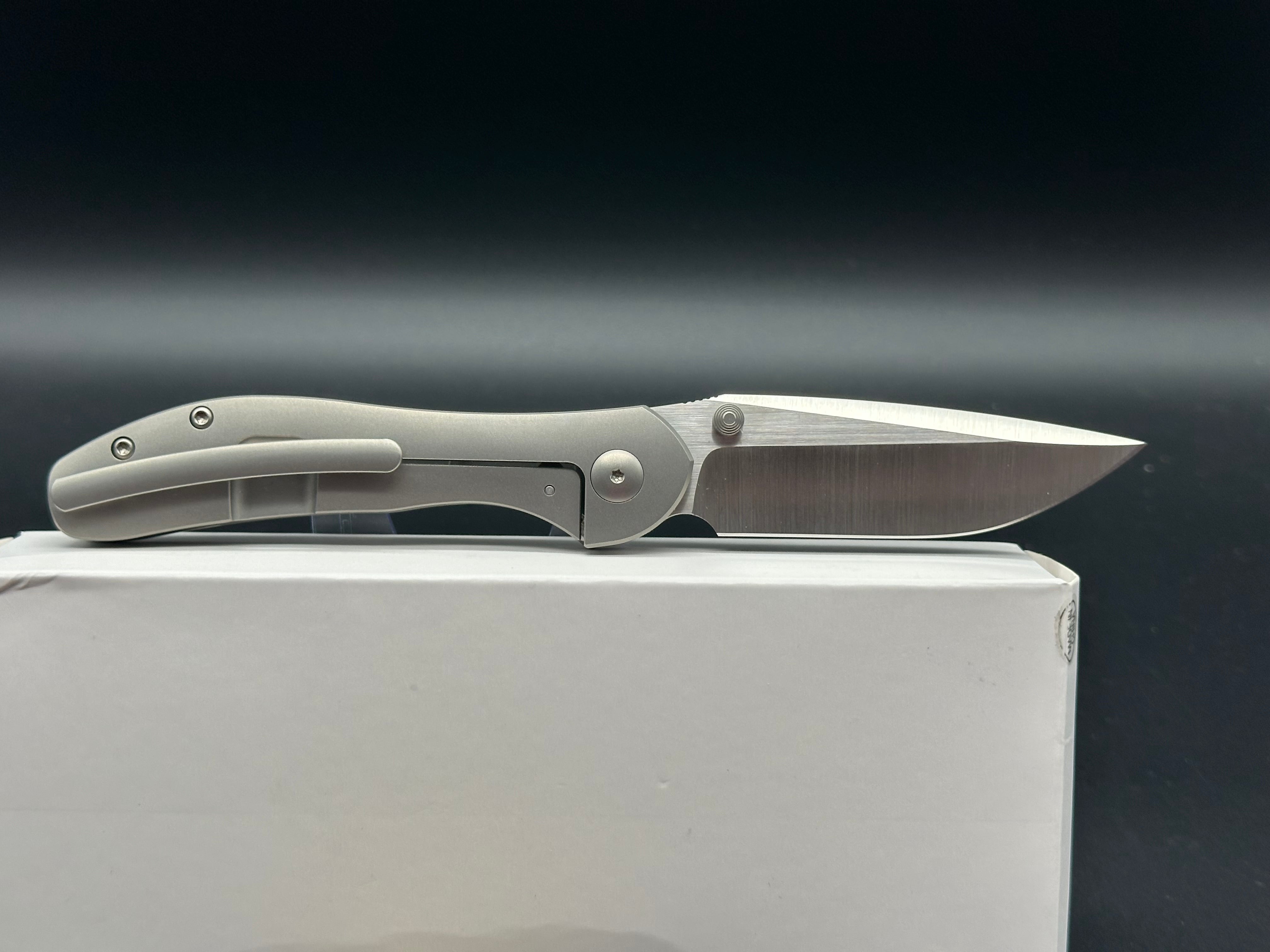 Premium CMF Print FL Titanium Bead Blast M390 Knife - Durable EDC Pocket Knife for Outdoor Camping, Hiking & Survival