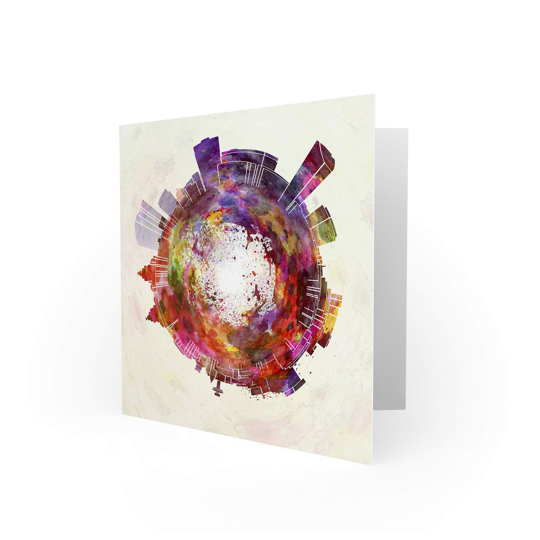 Wee Blue Coo Greeting Card - Liverpool England City Skyline Art Print - Perfect for Birthdays, Holidays & Home Decor