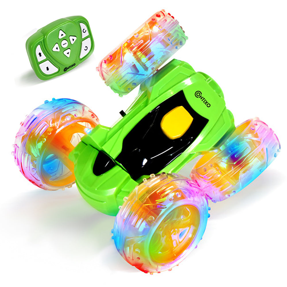 Contixo SC3 Remote Control RC Flip Stunt Car - High Speed 360° Rotating Toy Car for Kids & Adults - Perfect for Indoor & Outdoor Play, Racing, Stunts & Backyard Fun (Green)