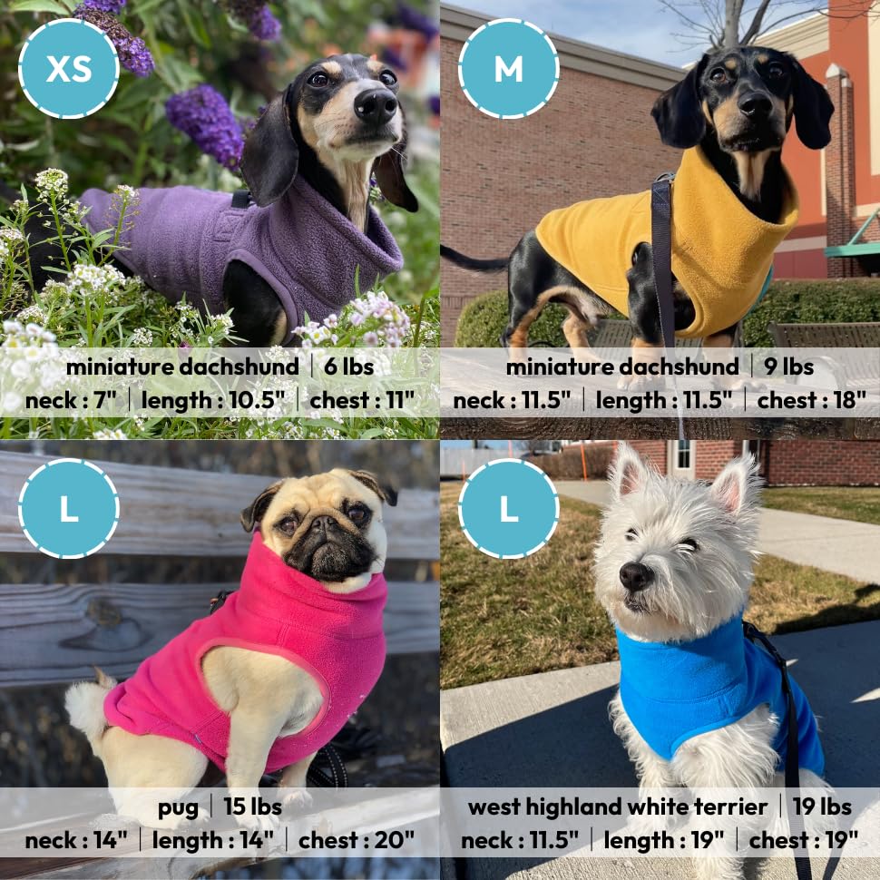Gooby Half Zip Up Fleece Vest Dog Sweater - Soft & Warm Winter Pullover for Small & Medium Dogs with Dual D-Ring Leash - XS Pink Dog Jacket for Cold Weather - Perfect for Outdoor Walks, Park Visits and Indoor Cozy Wear
