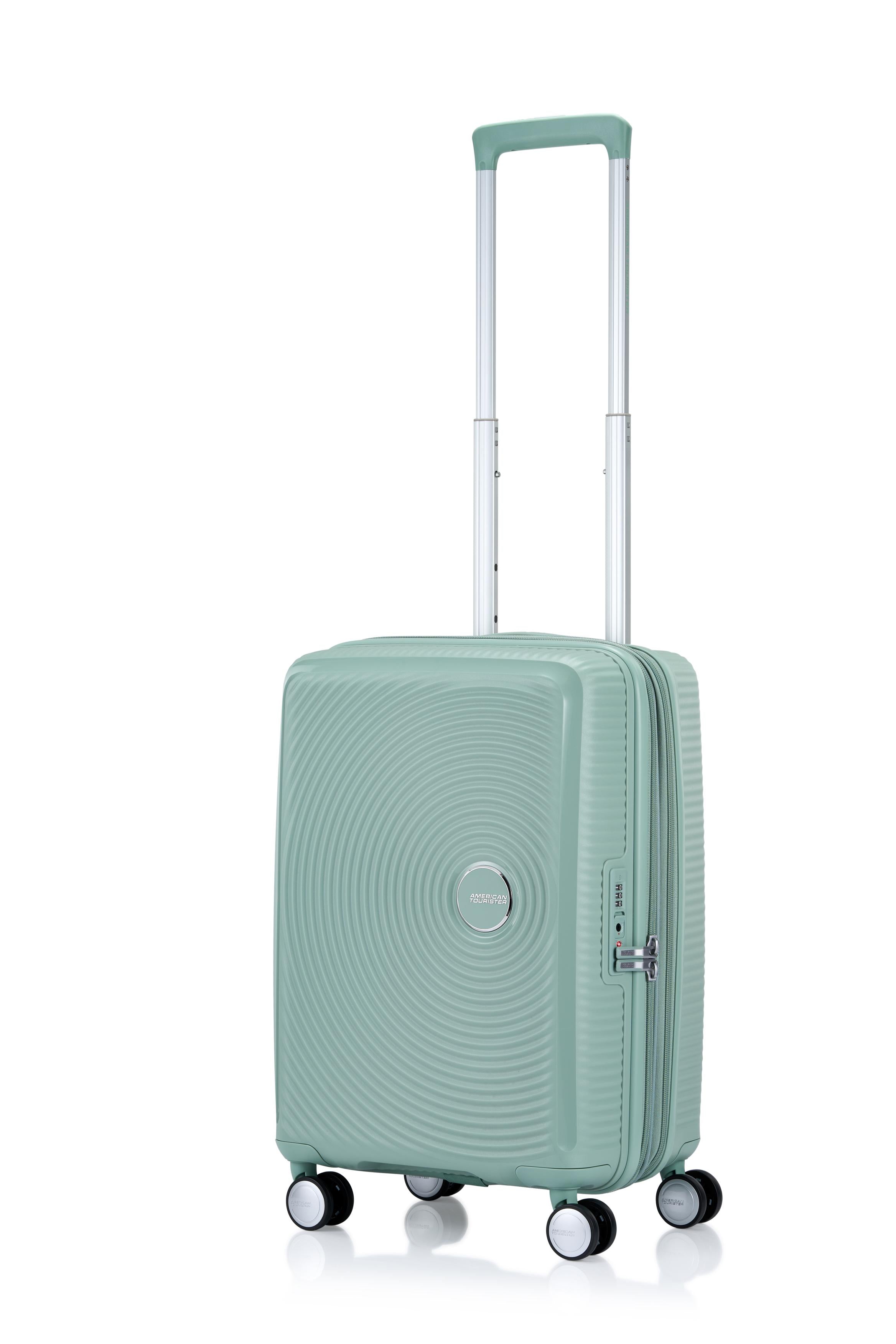 American Tourister 55cm Curio 2.0 Carry-On Luggage - Lightweight Spinner Suitcase with 360° Wheels, Urban Green Color | Perfect for Business Travel & Weekend Getaways