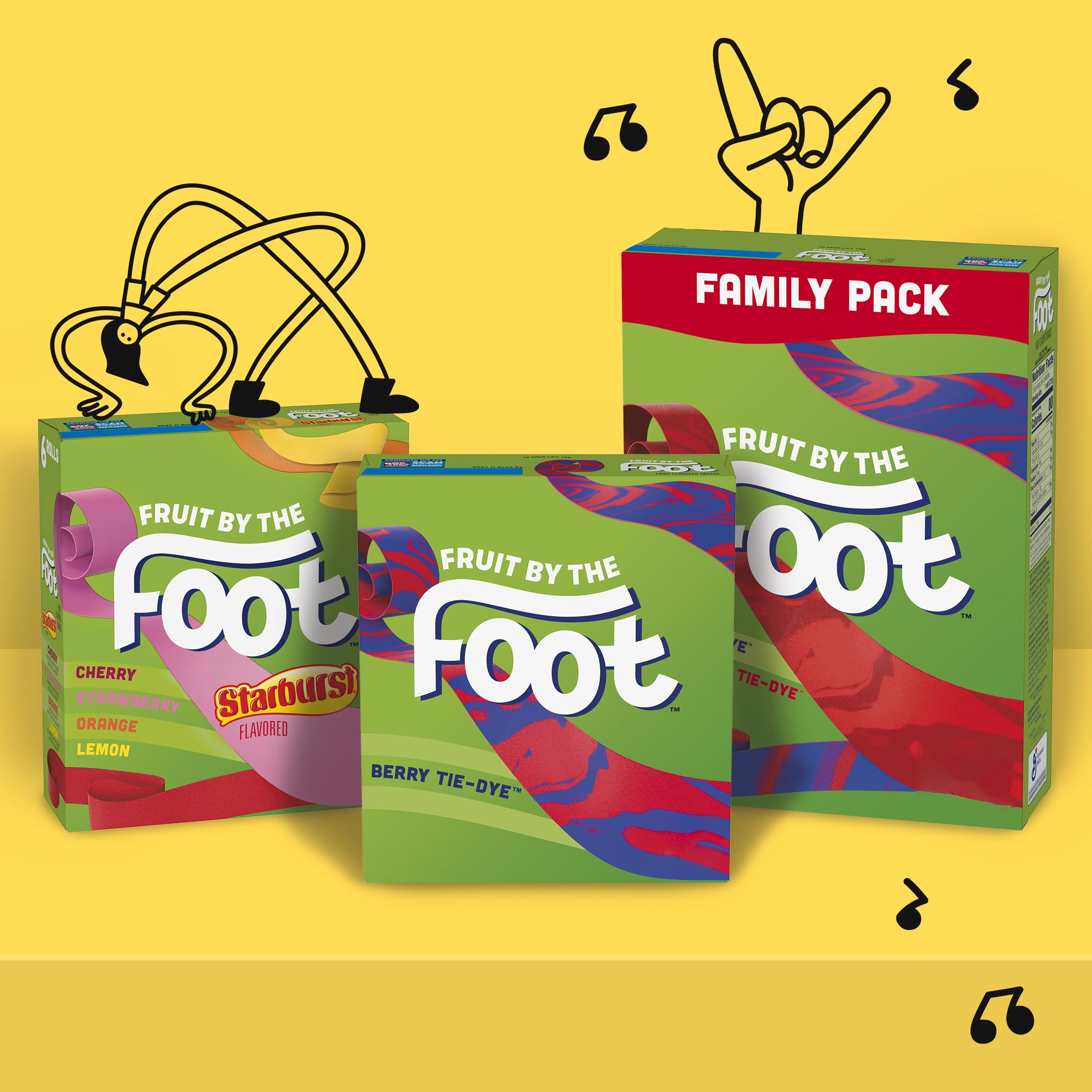 Fruit By The Foot Berry Tie-Dye & Strawberry Tie-Dye Fruit Flavored Snacks - Family Pack (18 Rolls, 13.5 oz) | Kids Lunch Box Treats, Birthday Party Favors & After School Snacks