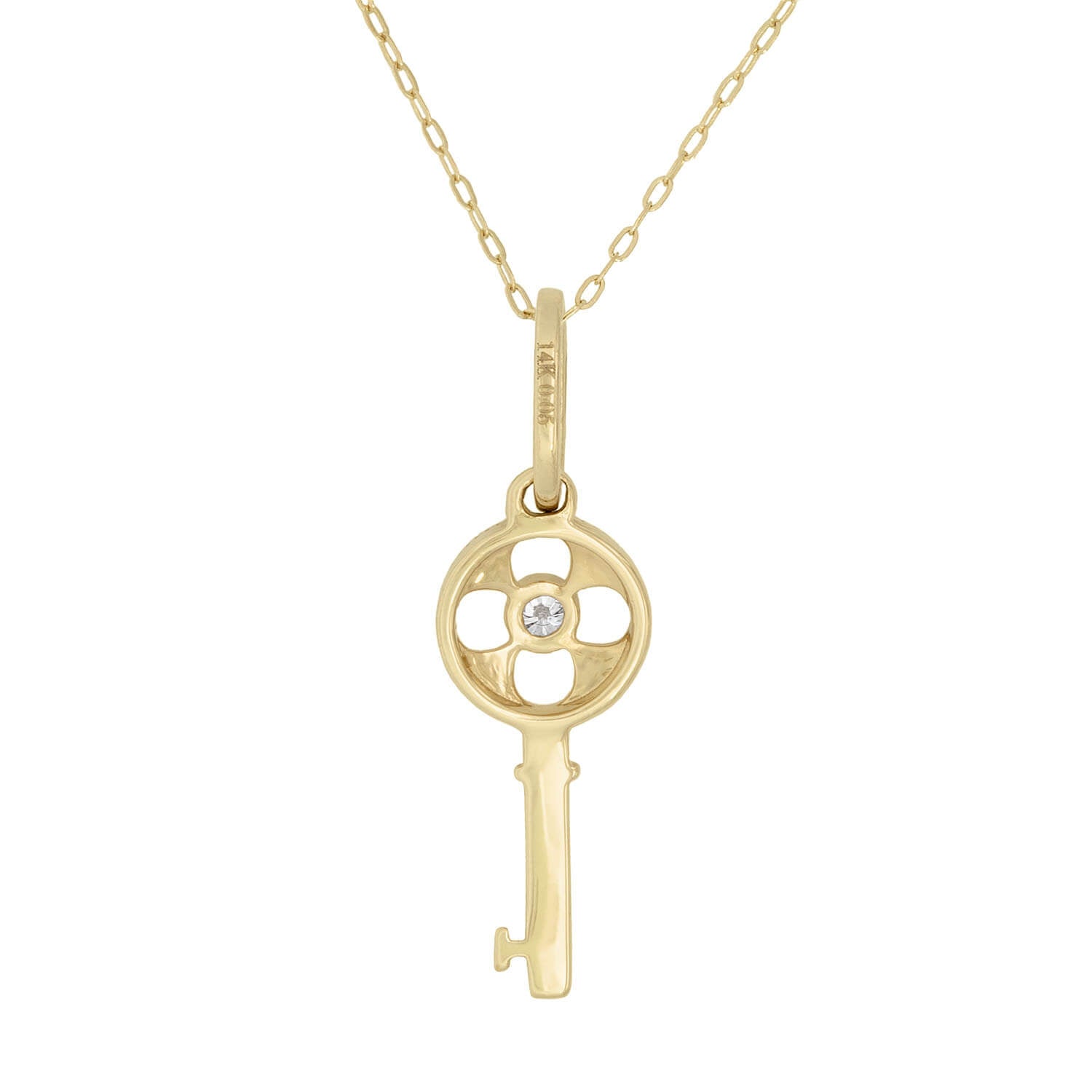 14k Gold Diamond Four Leaf Clover Pendant Necklace - Elegant Jewelry Gift for Women, Perfect for St. Patrick's Day, Anniversaries & Special Occasions