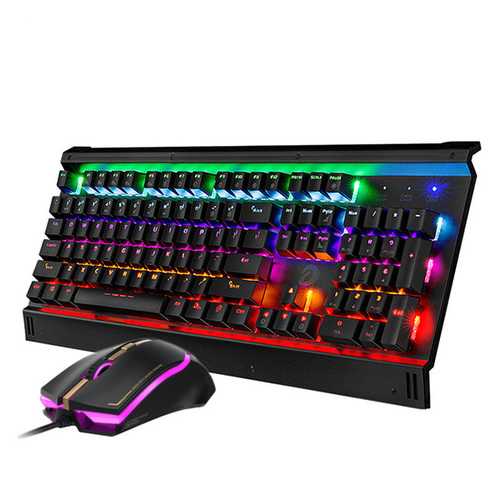 Dareu EK812T 104-Key LED Backlit Mechanical Gaming Keyboard and Mouse Combo - Perfect for PC Gaming, Office Work, and Typing