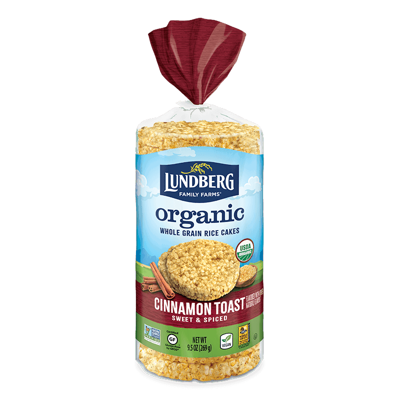 Lundberg Family Farms Organic Cinnamon Toast Rice Cakes - Gluten-Free Snack for Healthy Breakfast, Kids Lunch & On-the-Go Energy Boost