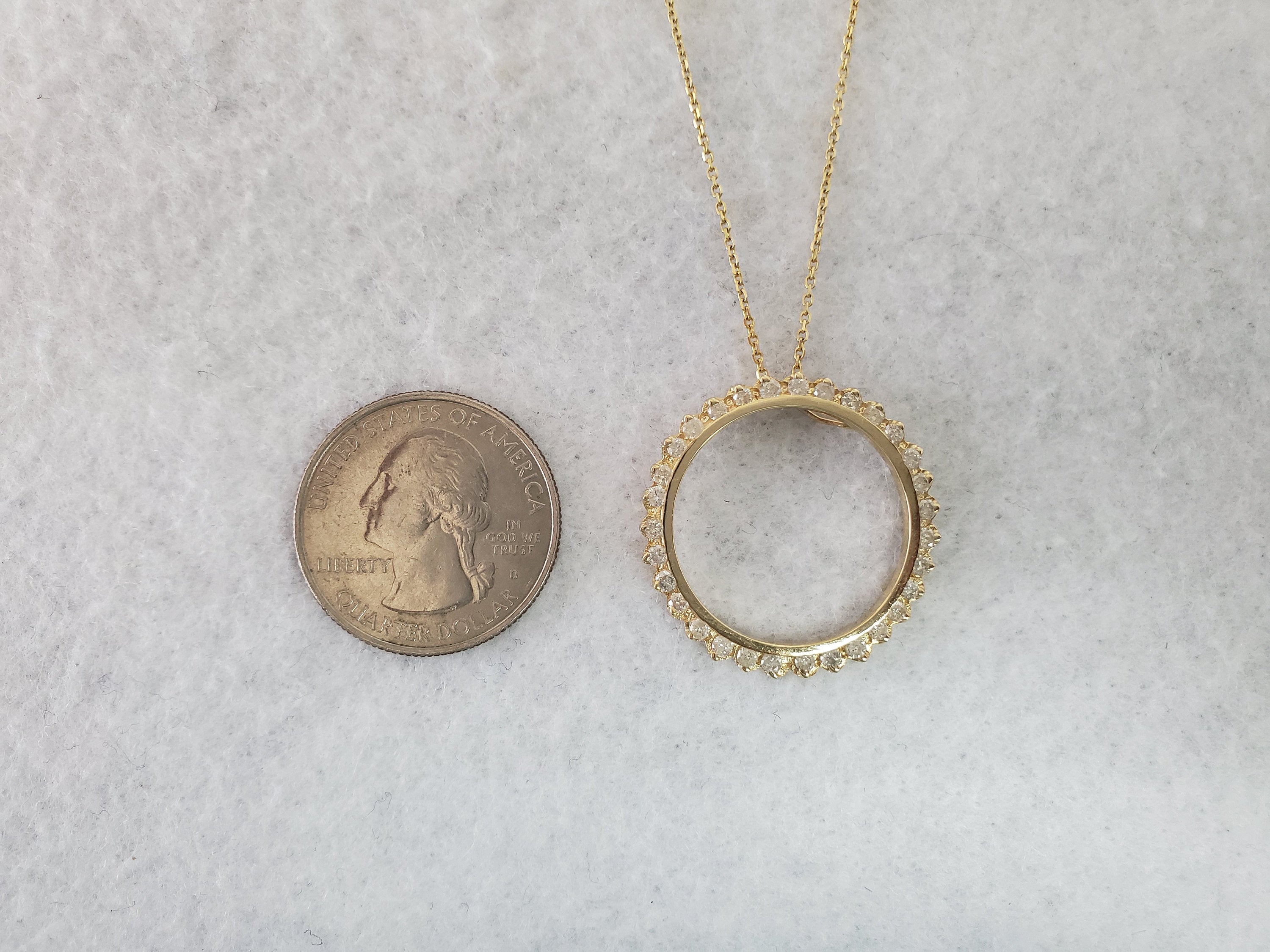 1 Carat Circle of Life Diamond Pendant Necklace in 14K Yellow Gold - Elegant Gift for Anniversary, Valentine's Day & Special Occasions