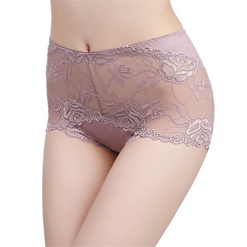 JHHDP Women's High Waist Lace Underwear - Cotton Comfortable Breathable Panties for Plus Size (XL) - Perfect for Everyday Wear & Special Occasions