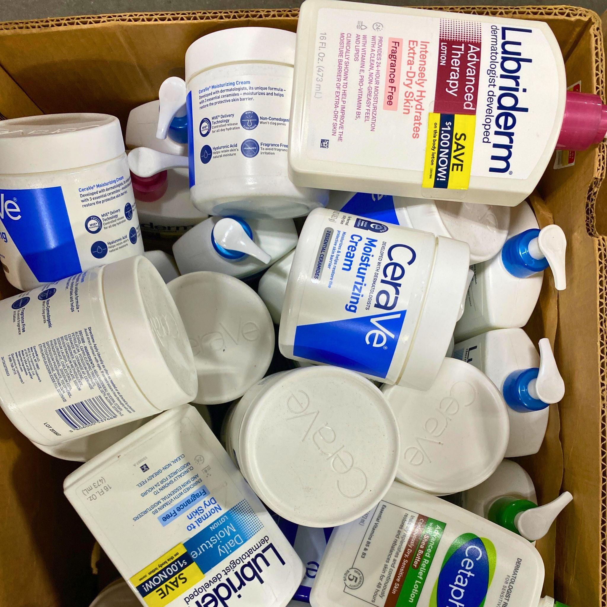 Lubriderm, CeraVe & Cetaphil Skincare Bundle - 40 Pcs Moisturizing Creams, Healing Ointments & Body Lotions for Dry, Sensitive Skin - Perfect for Daily Hydration & Eczema Care