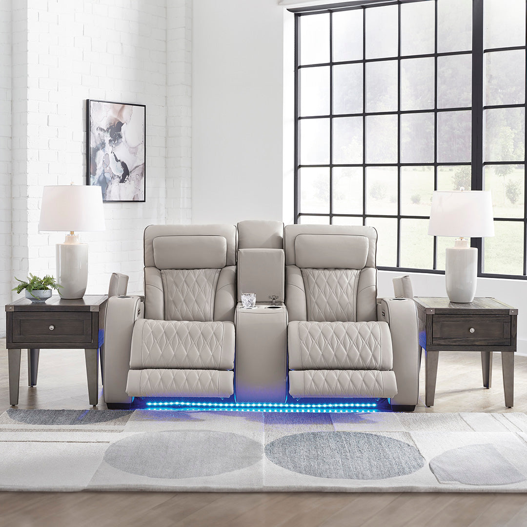 Boyington Power Reclining Loveseat with Console - Modern Electric Recliner Sofa for Living Room | Comfortable Dual Motor Sectional with USB Charging | Perfect for Home Theater & Family Relaxation