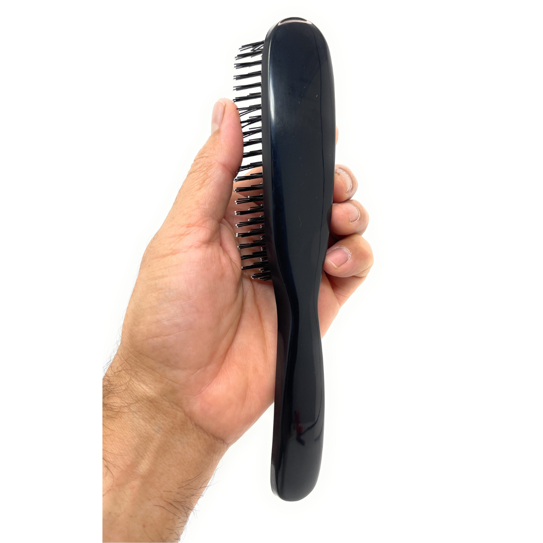 Phillips Light Touch 8 Nylon Hair Brush with Black Rectangle Handle - Gentle Detangling for All Hair Types, Perfect for Home & Travel Use