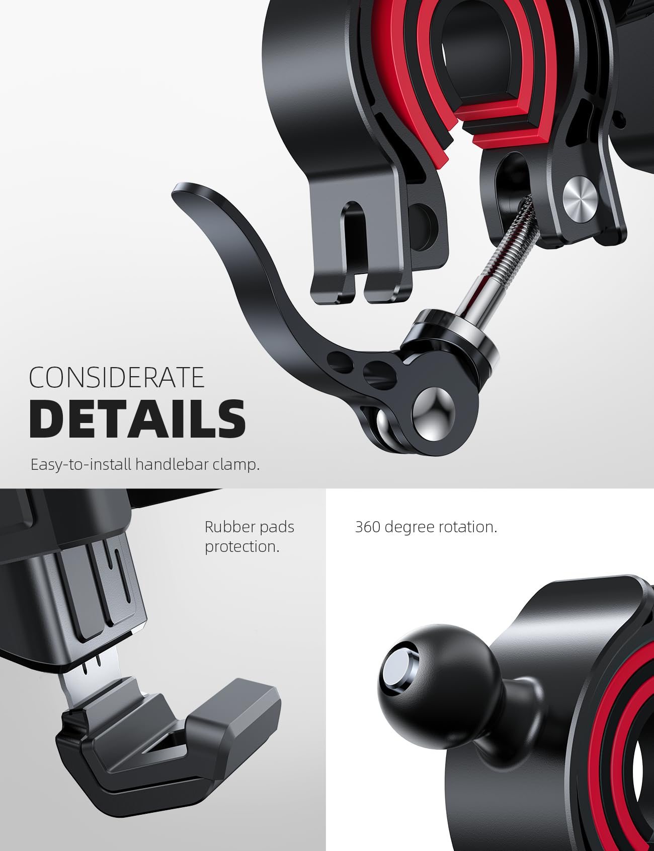 Lamicall Universal Motorcycle Bike Phone Mount - Heavy Duty Full-Around Protection Handlebar Phone Holder for iPhone 16/15/14 Pro Max, Samsung S24 Ultra & 4.7-7