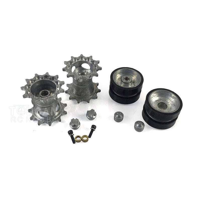 1/16 HengLong M1A2 Abrams RC Tank Metal Spare Parts Set - Road Wheels, Bearings, Sprockets, Idlers & Rubber Pad Tracks | Replacement Parts for Tank Model Upgrades | Perfect for RC Military Vehicle Enthusiasts & Collectors