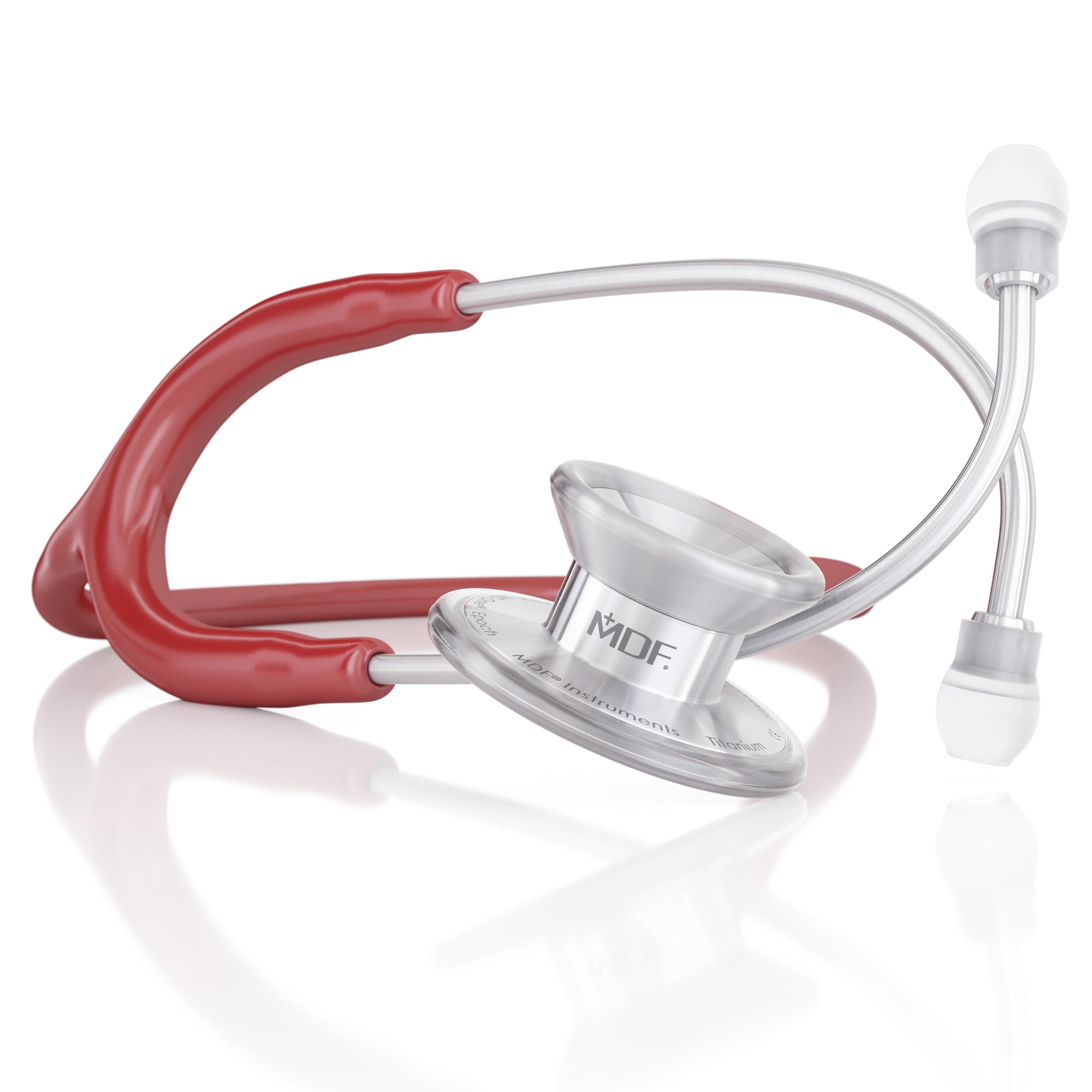 MD One® Epoch® Titanium Adult Stethoscope - Burgundy Red | Premium Medical Stethoscope for Doctors, Nurses & Healthcare Professionals | Ideal for Cardiac, Pulmonary & General Physical Examinations