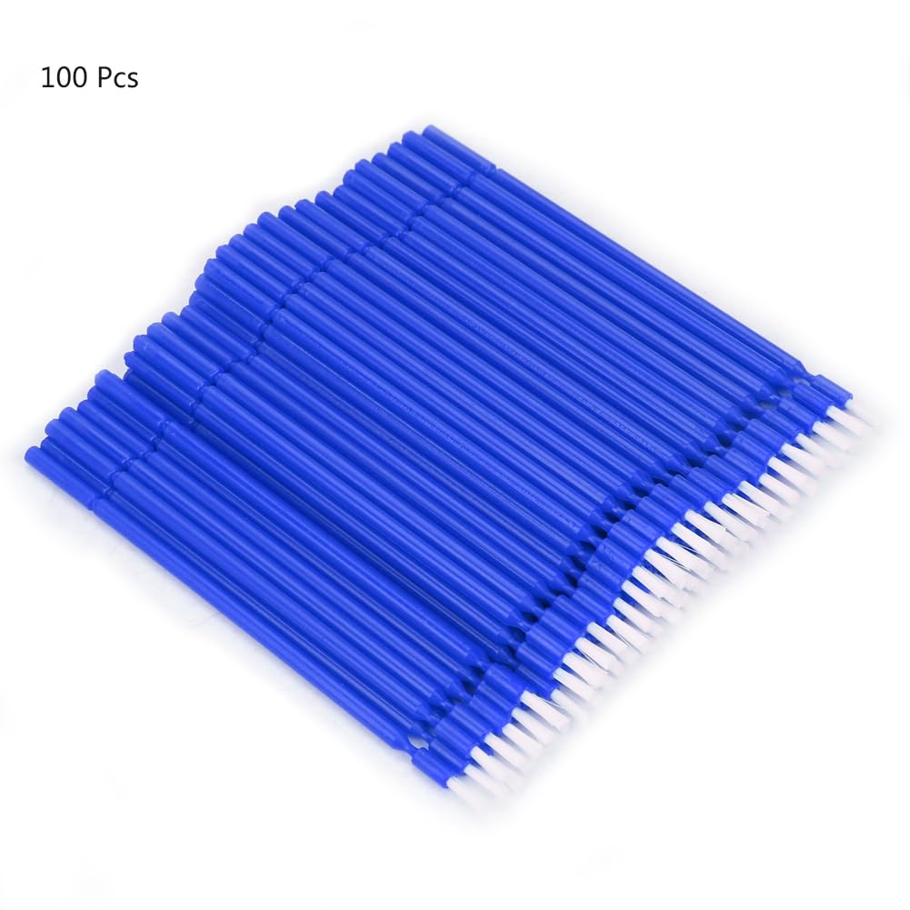 AUNMAS 100 Pcs Disposable Teeth Whitening Brush Applicators - Micro Bendable Sticks for Dental Care & Whitening (Blue) | Perfect for Home Teeth Whitening Kits & Professional Dental Use