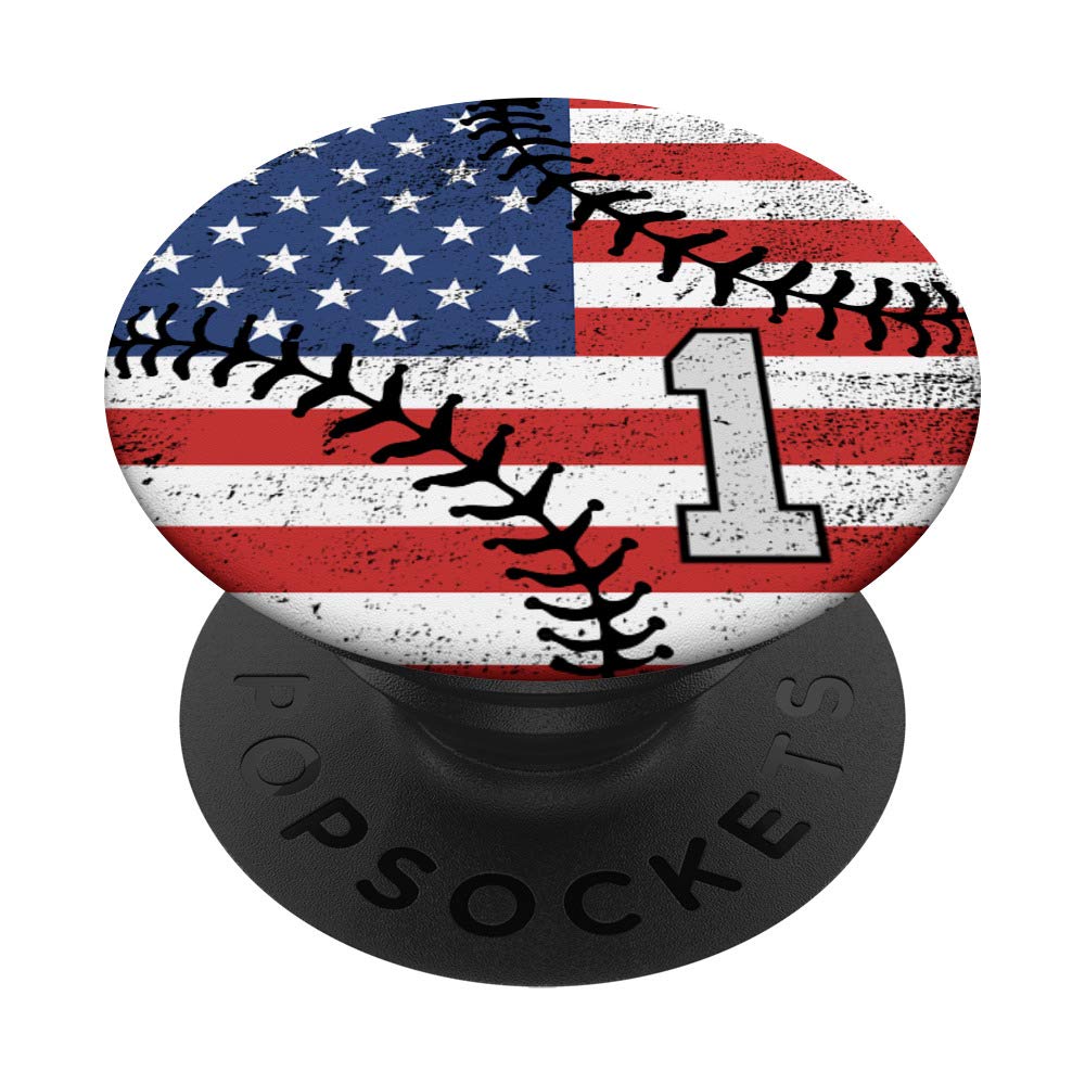 USA Flag Baseball - Gray & Black Number 1 Jersey for Men | Patriotic Sports Apparel for Baseball Games & 4th of July Celebrations
