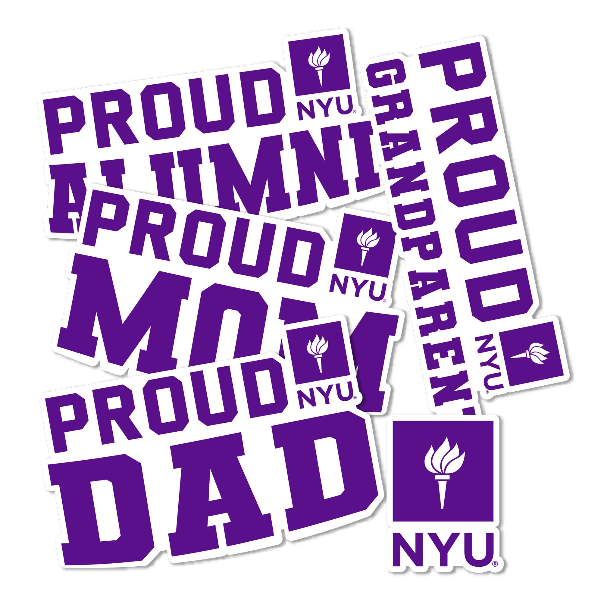 New York University NYU Full Sheet Vinyl Decal Stickers - Waterproof Laptop, Water Bottle, Car, Scrapbook Decor - Perfect for College Dorm, School Supplies & Alumni Gifts