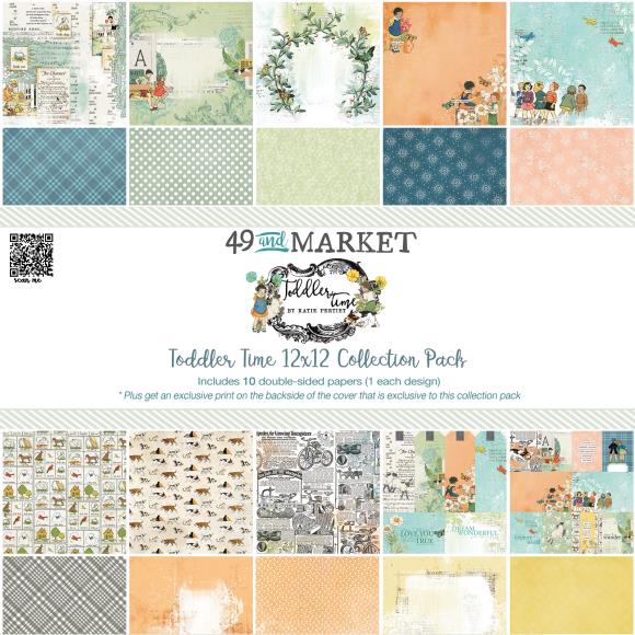 49 & Market Collection Pack 12X12 Toddler Time Scrapbook Paper Set - Perfect for Baby Memory Books, First Year Albums & DIY Craft Projects