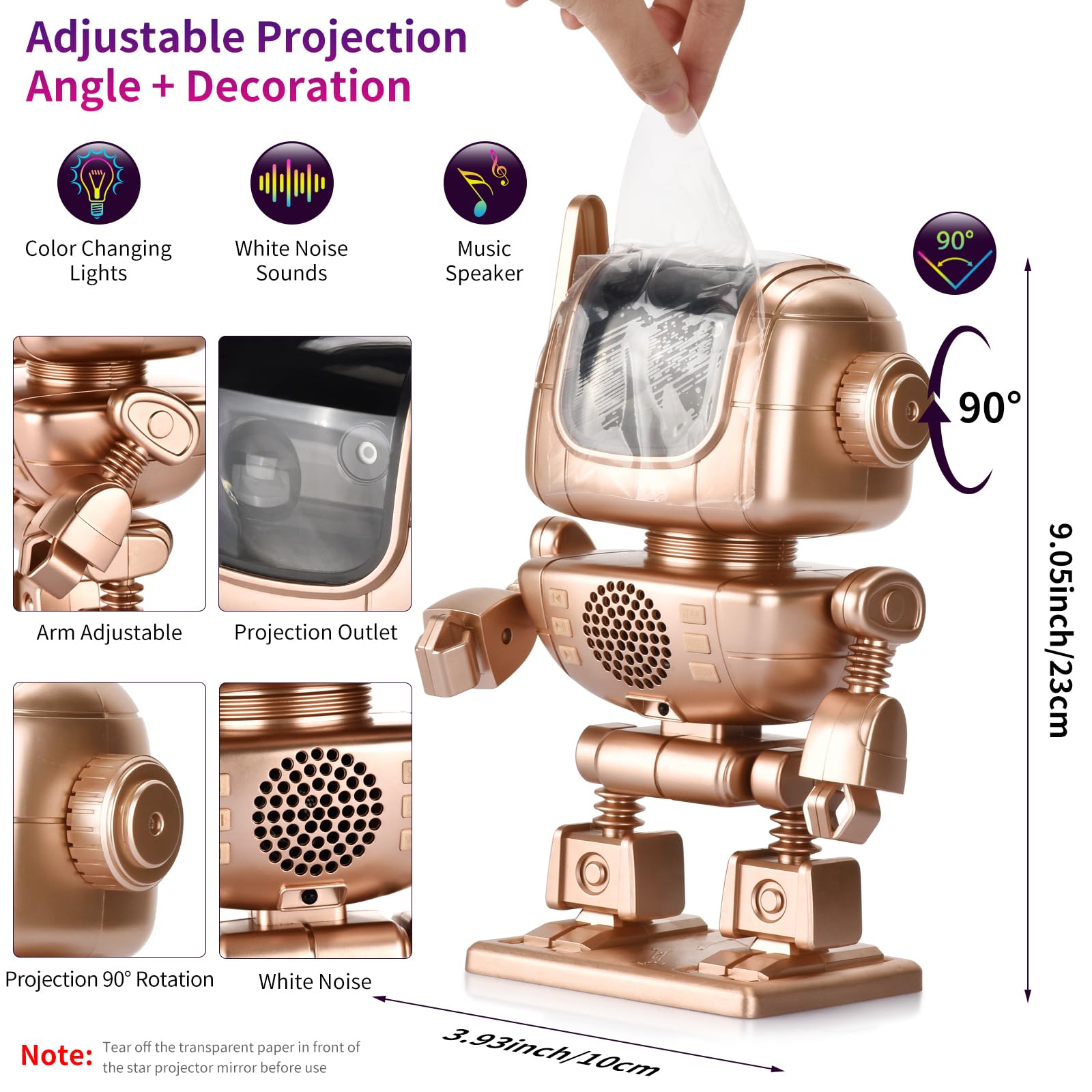 Galaxy Projector with Bluetooth Speaker & White Noise - Astronaut Star Projector LED Night Light, Adjustable 90° Rotation, Timer & Remote Control for Bedroom, Nursery, Christmas Decor & Relaxation