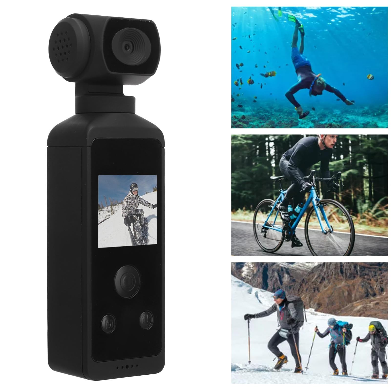 Greensen 4K HD Action Camera - 16MP Sports & Vlogging Camera with WiFi, Underwater Stabilization, External Mic - Perfect for Adventure, Travel, Surfing & YouTube Content Creation