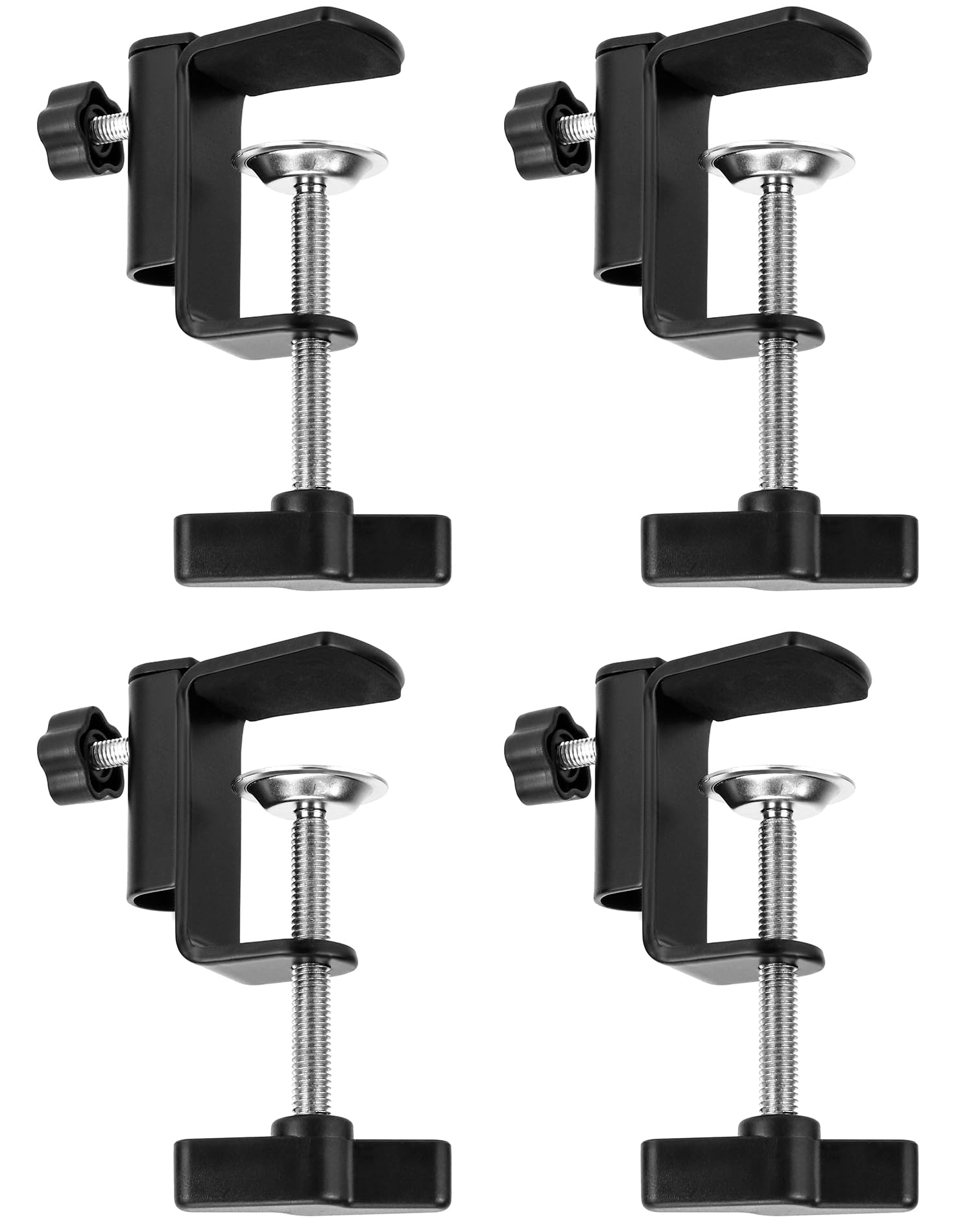 QWORK 4 Pack Adjustable Metal C-Clamp with 1/2