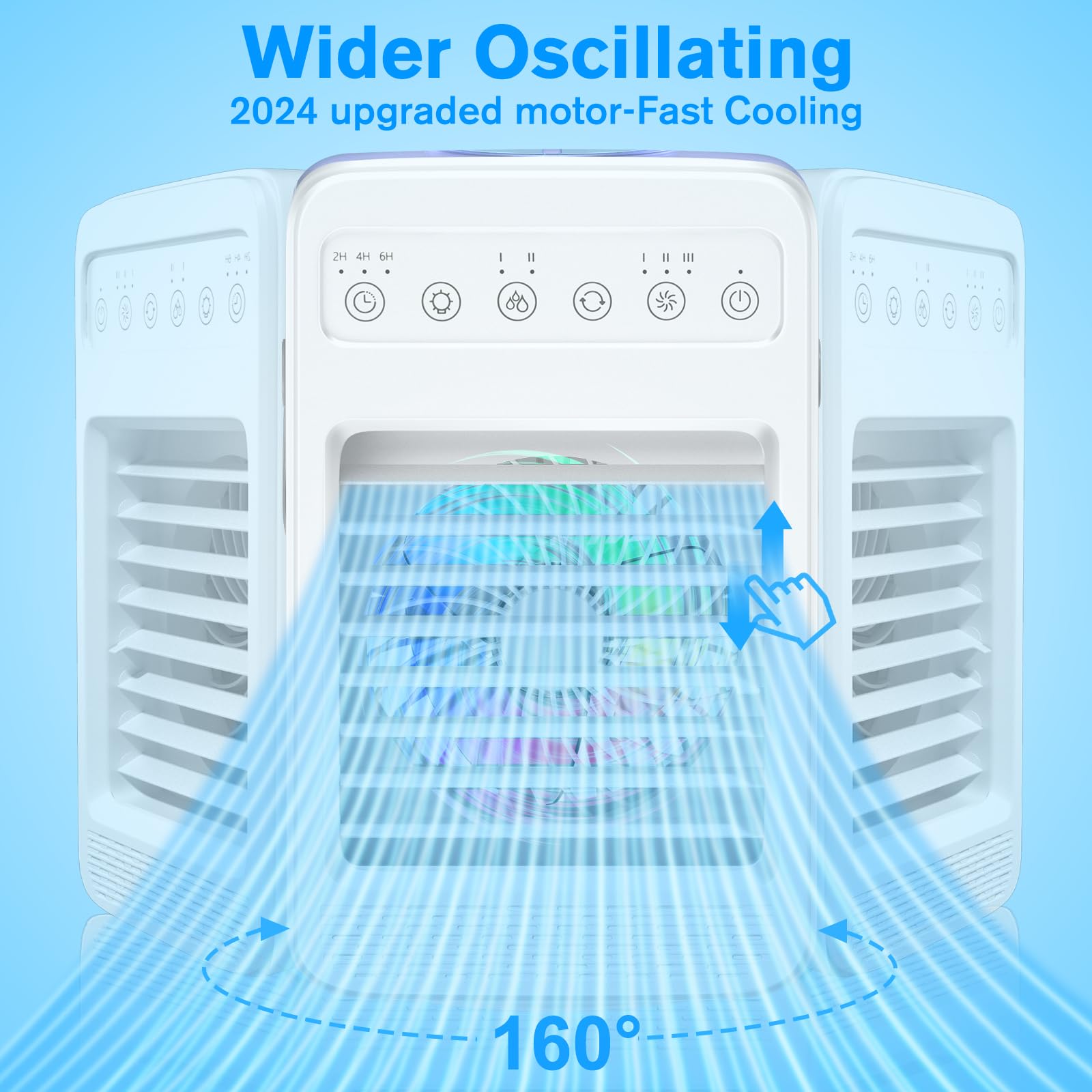 Portable Air Conditioner for Small Room - Mini AC with Timer, 4 Speeds & 2 Cool Mist Modes, Oscillating Personal Air Cooler - Perfect for Bedroom, Office, Dorm & Home Use
