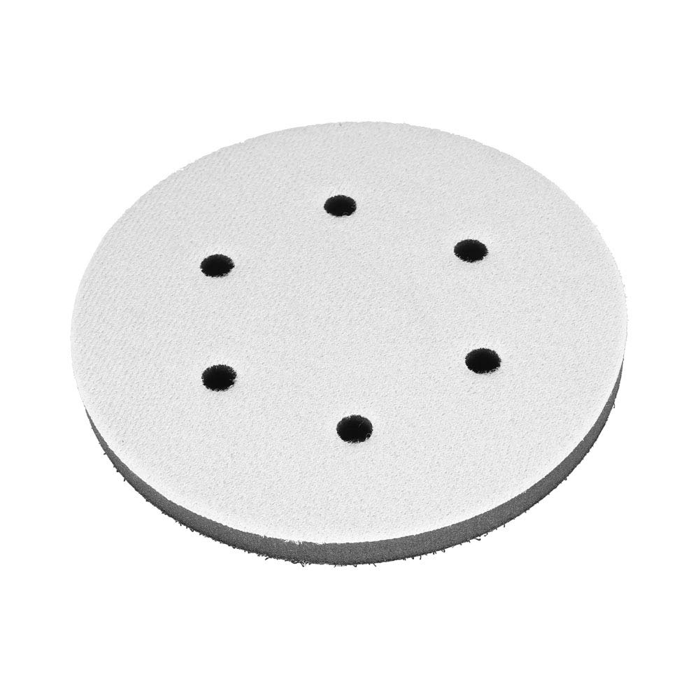 6 Inch Soft Sponge Sanding Pad - 150mm Diameter with 6 Holes for Woodworking & Auto Body Polishing - Premium Buffer Interface Cushion Pad for Smooth Finishing on Furniture, Drywall & Metal Surfaces