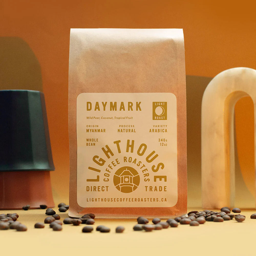 LIGHTHOUSE COFFEE Daymark Light Roast Whole Bean Coffee - 12oz (340g) for Pour Over, French Press & Cold Brew - Premium Single Origin Specialty Coffee Beans