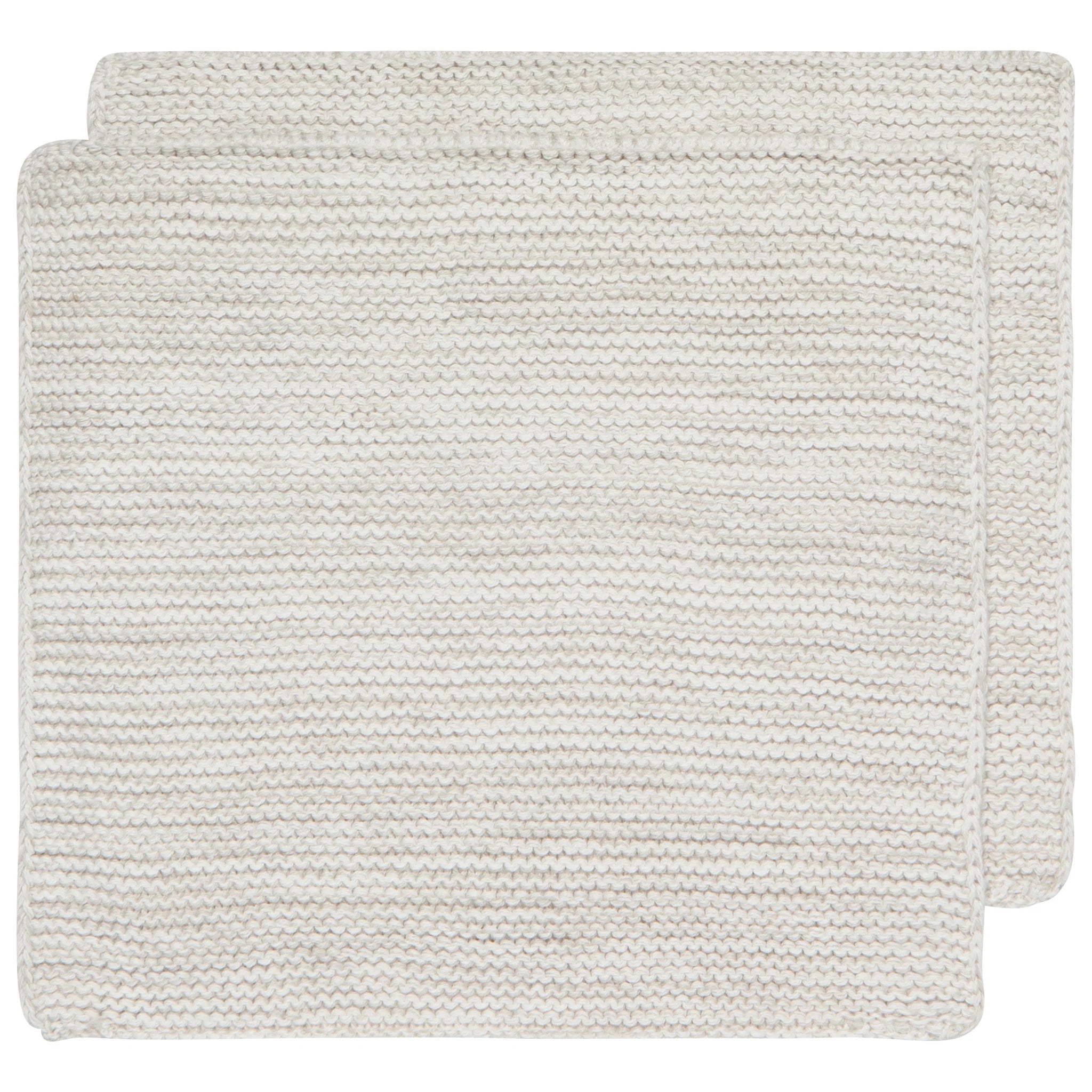 Premium Danica Heirloom Knit Dishcloths Set of 2 - Soft & Absorbent Dove Gray Cotton Kitchen Towels for Washing Dishes, Cleaning Countertops & Home Decor