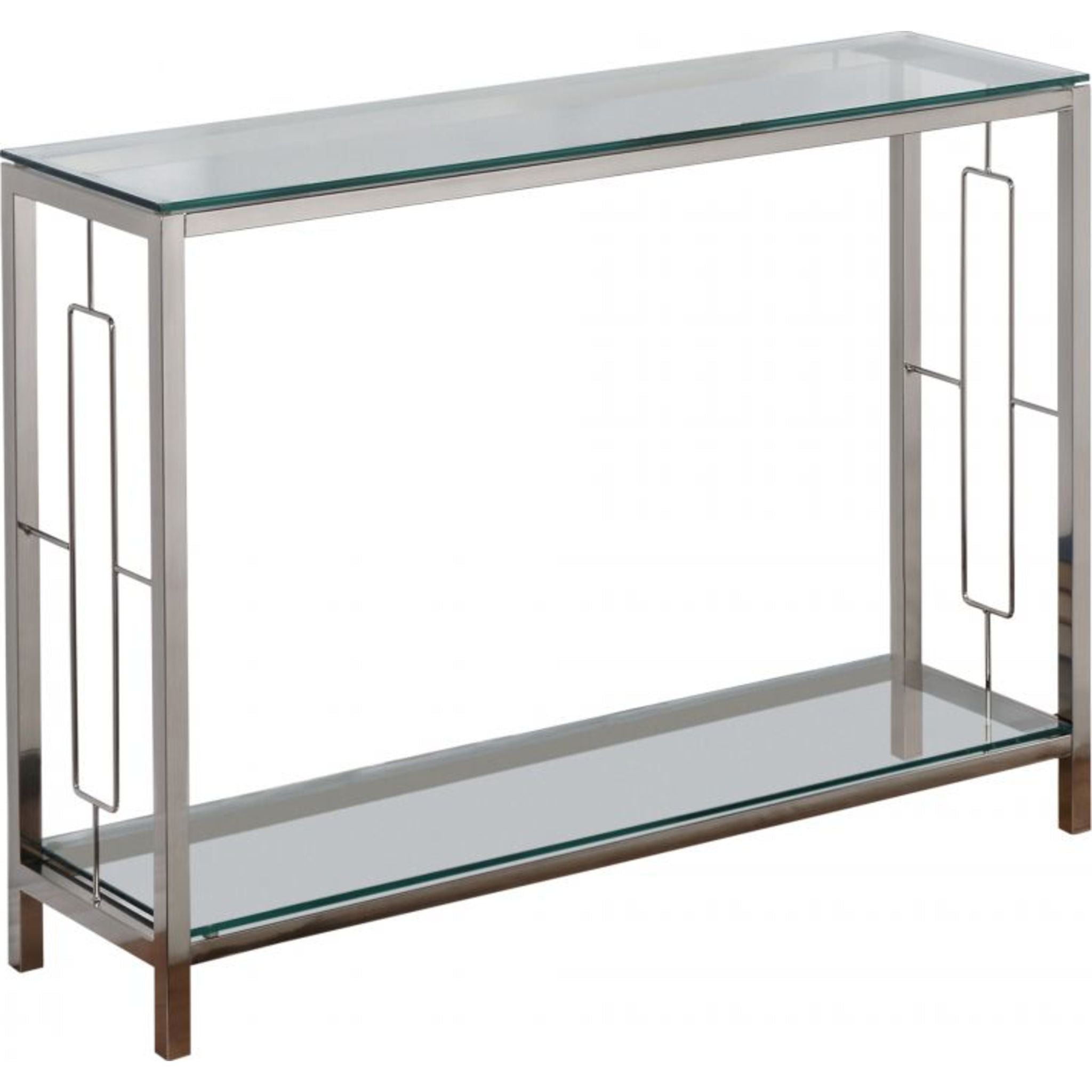 Modern Chrome Athena Console Table - Elegant Entryway Sofa Table for Hallway, Living Room & Foyer Decor