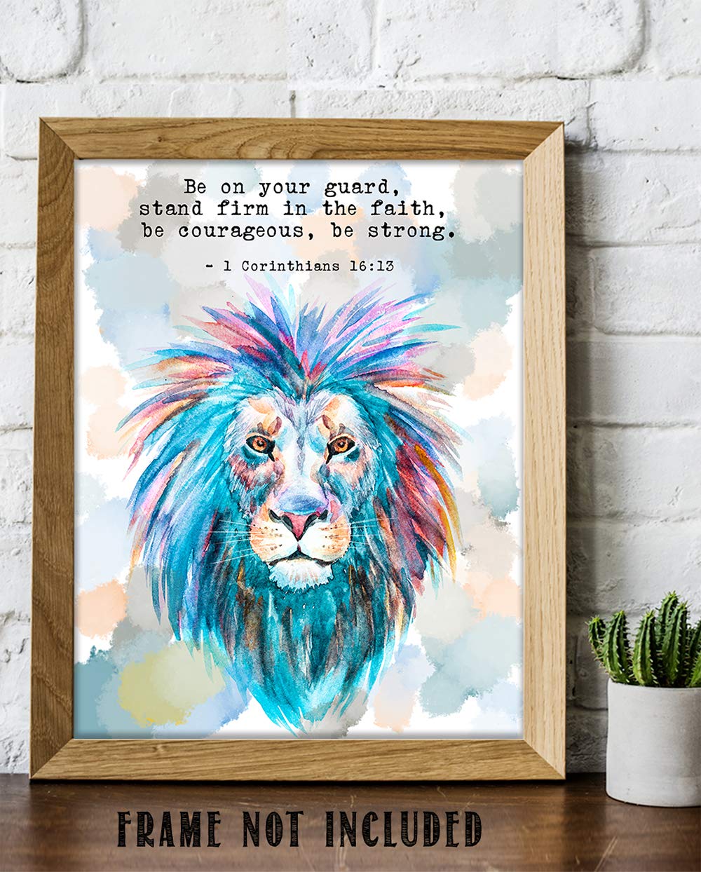TJ Originals - 1 Corinthians 16:13-14 Bible Verse Wall Art Print, Christian Scripture Decor, Inspirational Religious Home Decor, 11x14 Framed Scripture Poster - Perfect for Living Room, Bedroom & Church Gifts