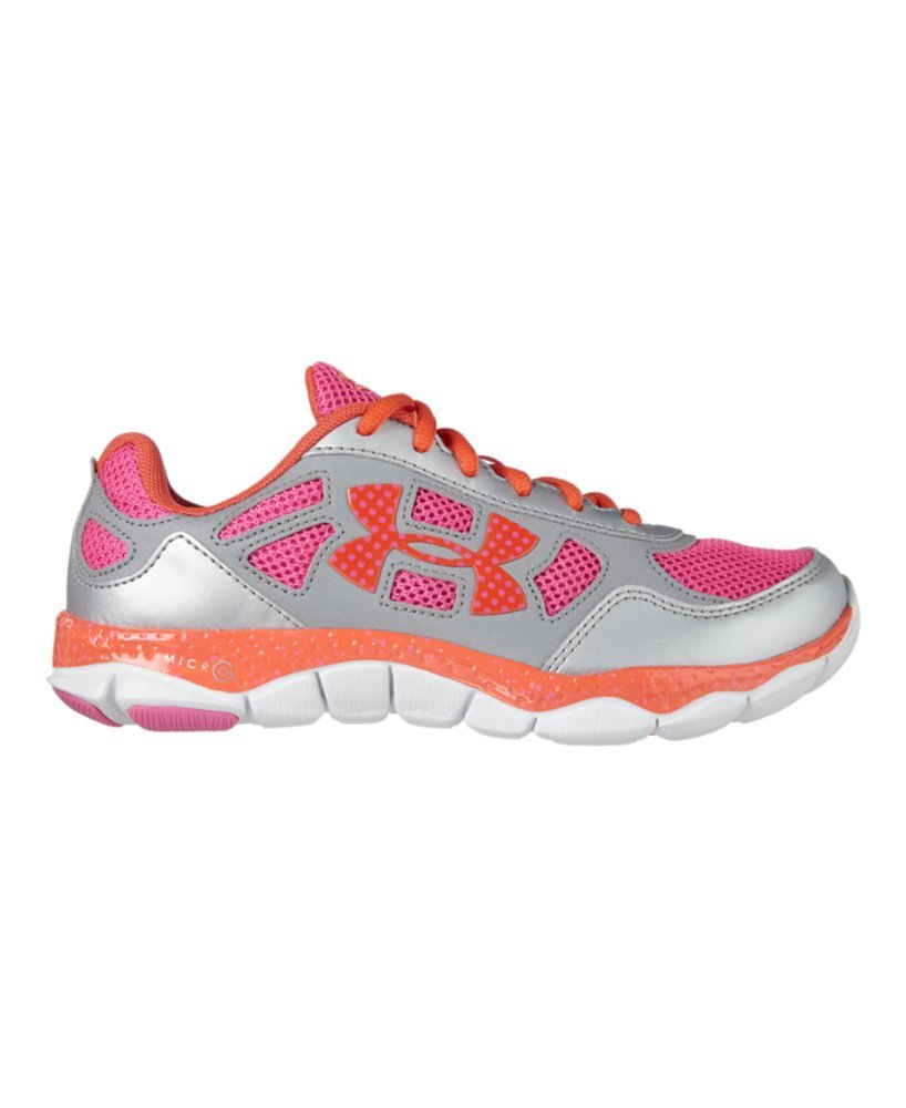Under Armour Big Girls Grade School UA Micro G Engage 4.5 Basketball Shoes - Metallic Silver - Lightweight & Durable for Training & Games