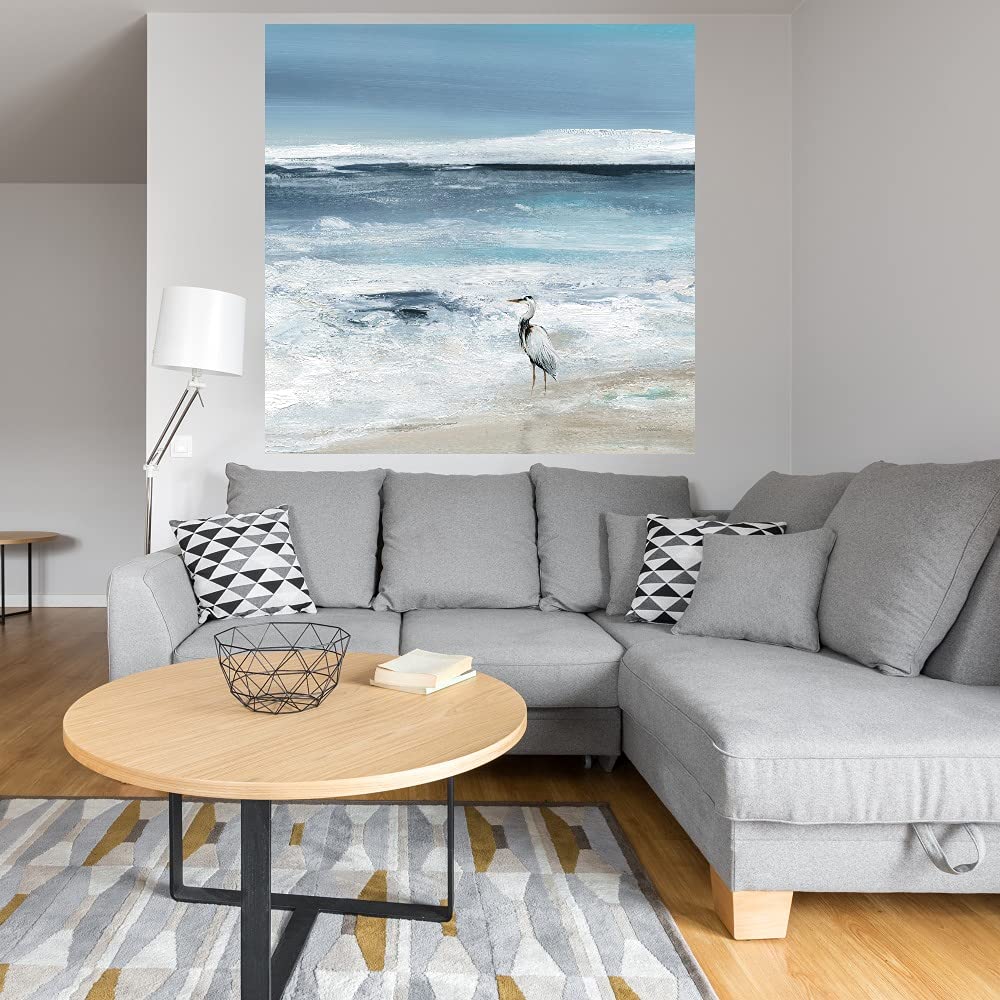 Tidal Fishing II Canvas Wall Art - 22x22 Inch Ocean Themed Fine Art Print by Carol Robinson - Ready to Hang Coastal Decor for Living Room, Bedroom, Office & Beach House - Perfect for Nautical & Marine Inspired Interiors