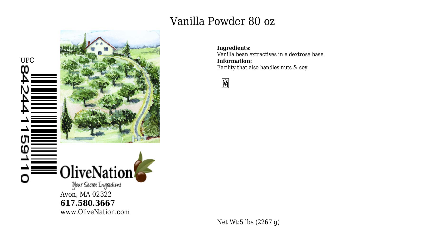 Organic Vanilla Powder 80 oz (5 lbs) - Premium Pure Ground Vanilla Bean for Baking, Coffee & Desserts - Perfect for Cakes, Cookies & Ice Cream