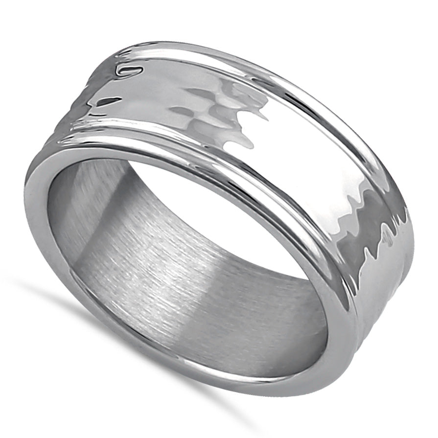 Premium Stainless Steel Textured Men's Wedding Band Ring - Durable Comfort Fit for Men - Perfect for Engagement, Anniversary, and Everyday Wear