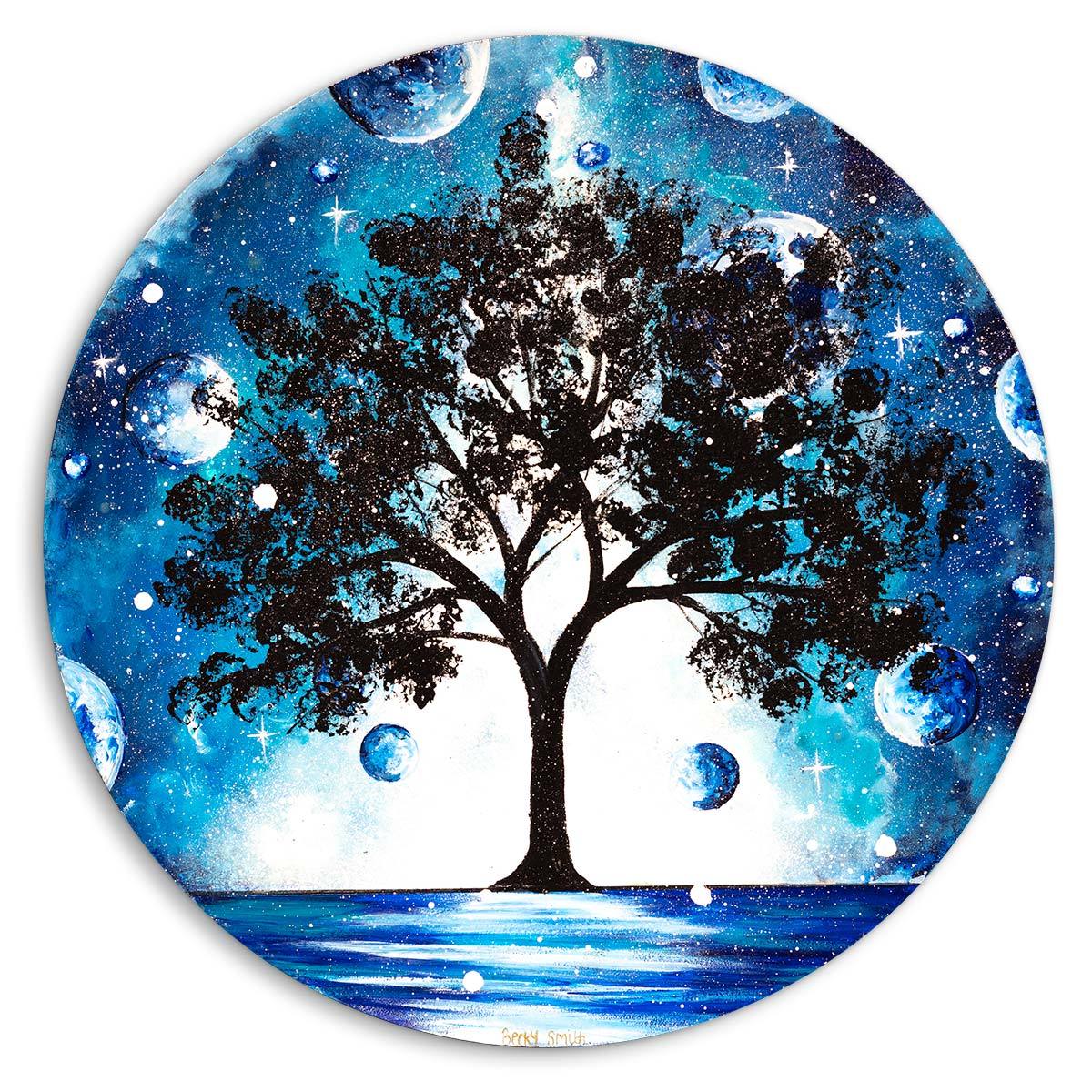 Original Blue Planet Artwork - Handmade Wall Decor for Home & Office - Perfect for Living Room, Bedroom, or Gift Giving