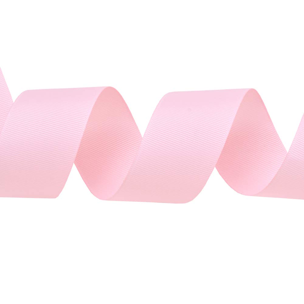 1.5 Inch Light Pink Grosgrain Ribbon - 25 Yards Per Roll for DIY Crafts, Bow Making, Wreaths, Gift Wrapping, Hair Accessories & Wedding Decorations - Perfect for Baby Showers, Bridal Parties and Home Decor Projects