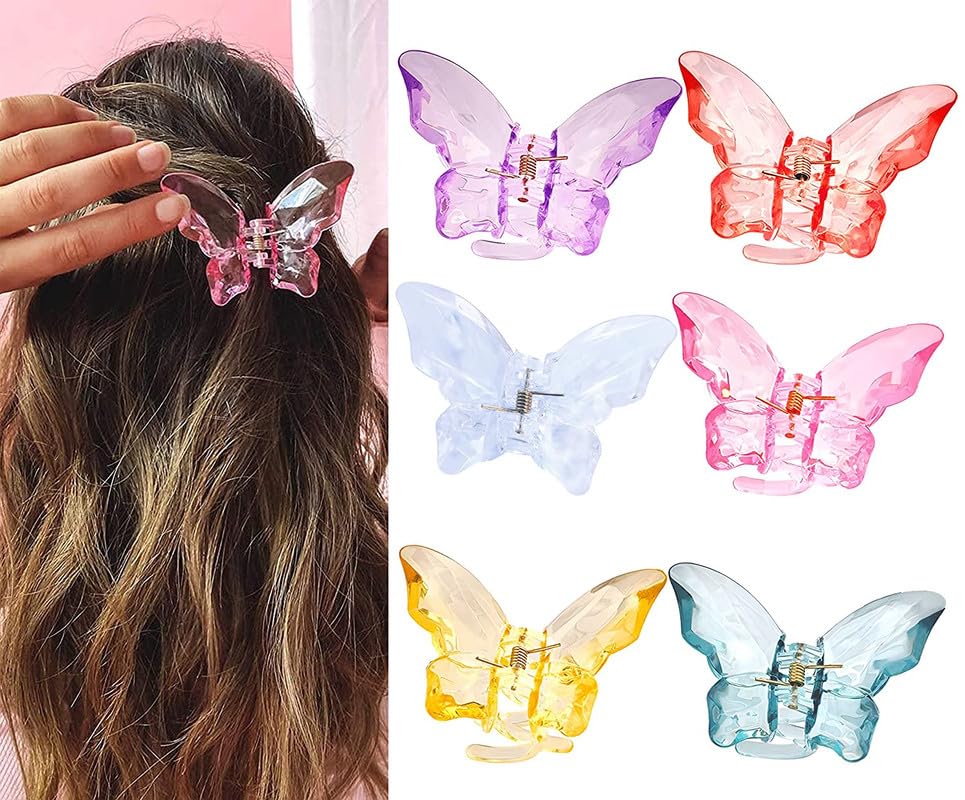 CHRONEX 5-Piece Assorted Hair Claw Clips Set - Hollow Out Heart Shaped Hair Clips, Wavy Twist Hair Clamps for Women & Girls - Stylish Hair Accessories for Daily Use, Parties & Weddings (Pattern-9)