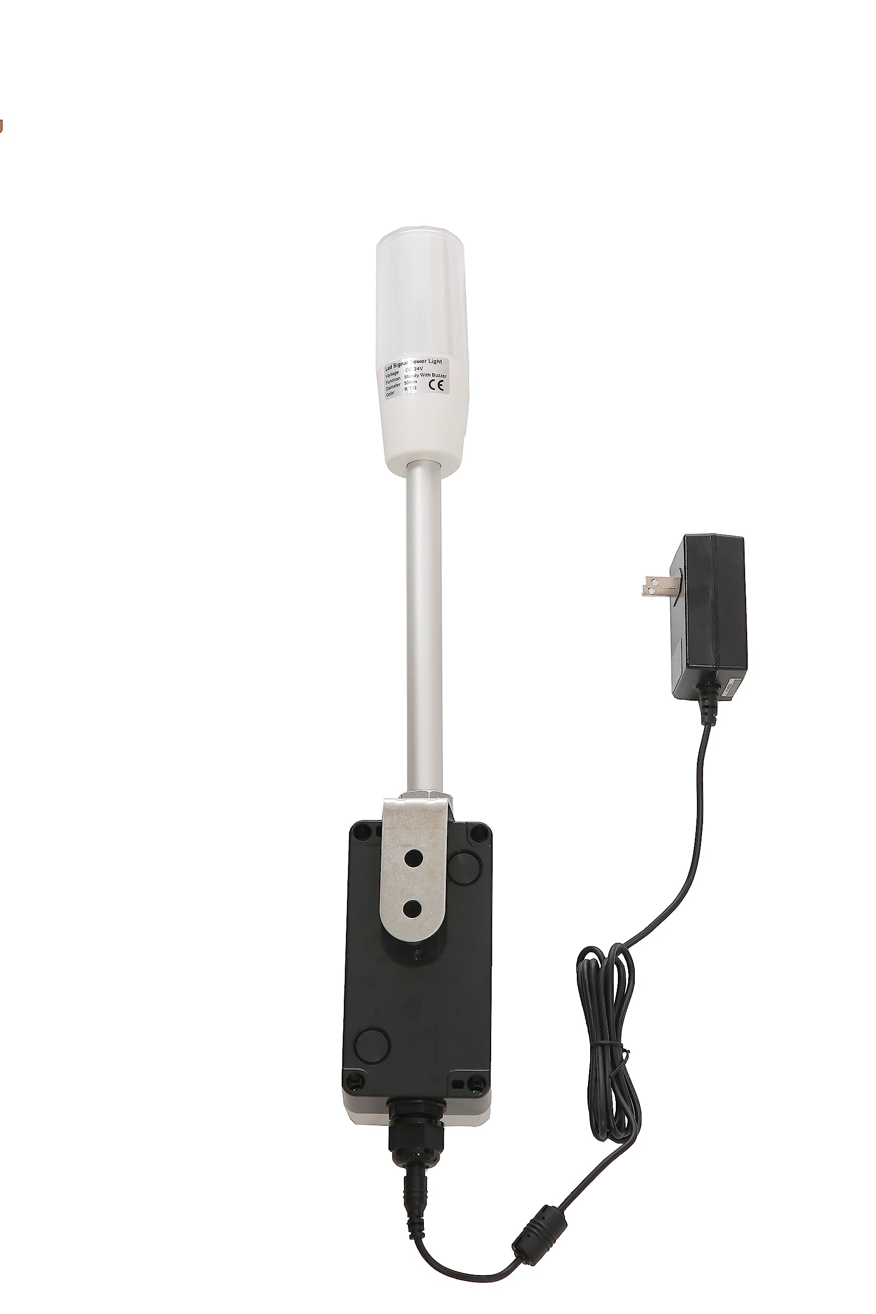 3 Stack Super Bright LED Andon Tower Lights with Buzzer - Red/Yellow/Green, Off-ON/Flash Mode, 16ft Cord & 6ft Industrial Adapter, IP53 Rating, Plug & Play - Perfect for Factory Assembly Lines, Warehouse Safety Alerts, and Equipment Status Monitoring