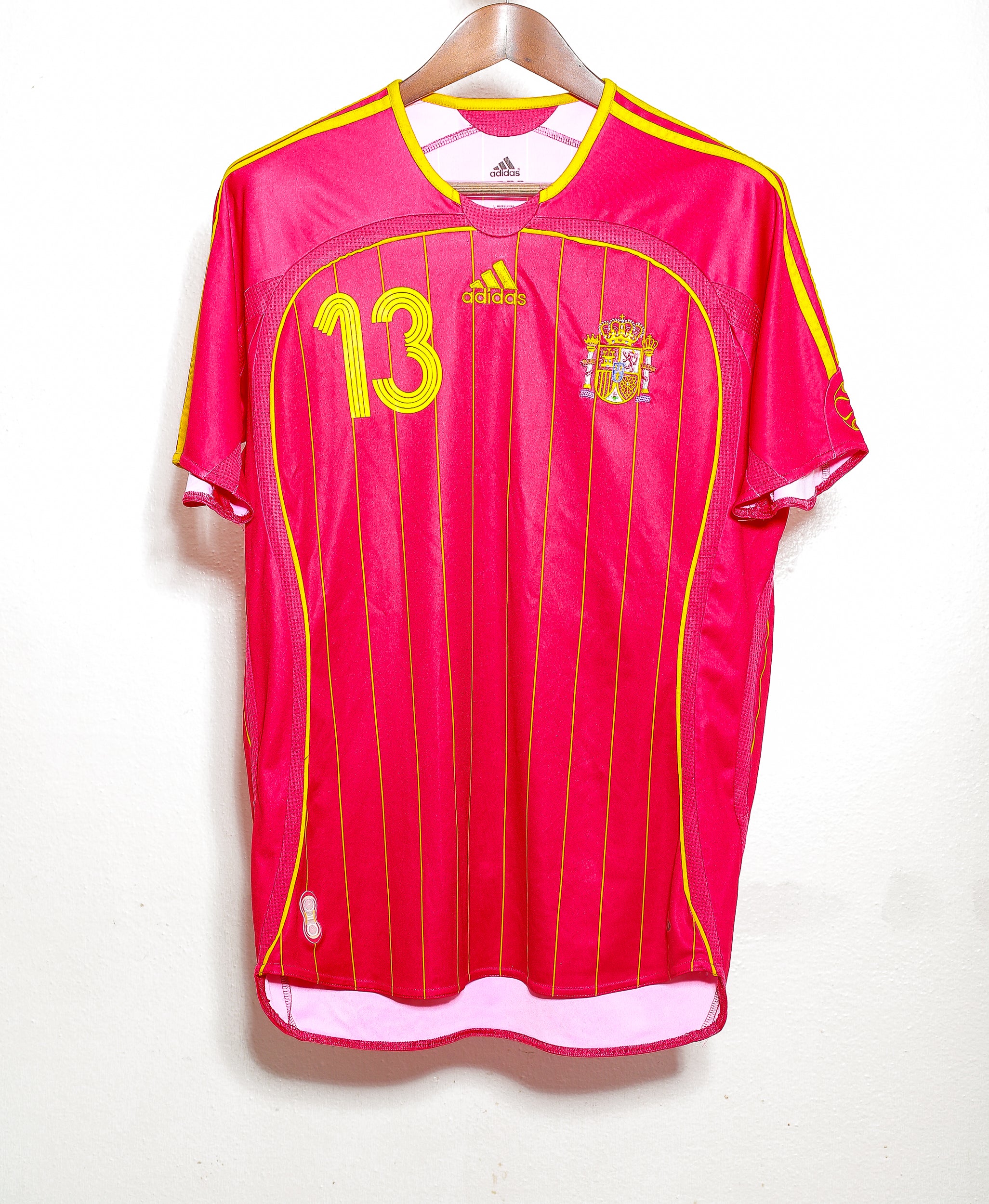 Authentic 2006 Spain Home Soccer Jersey #13 Andres Iniesta (Men's Size) - Perfect for Matchdays, Fan Events & Collectibles