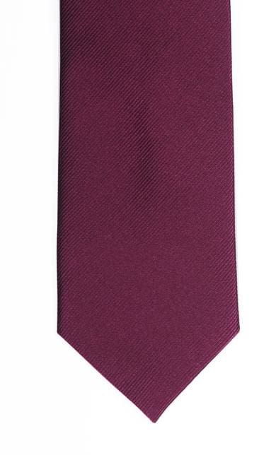 LA Smith Plain Plum Silk Tie for Men - Elegant & Luxurious Necktie for Business, Weddings & Formal Occasions