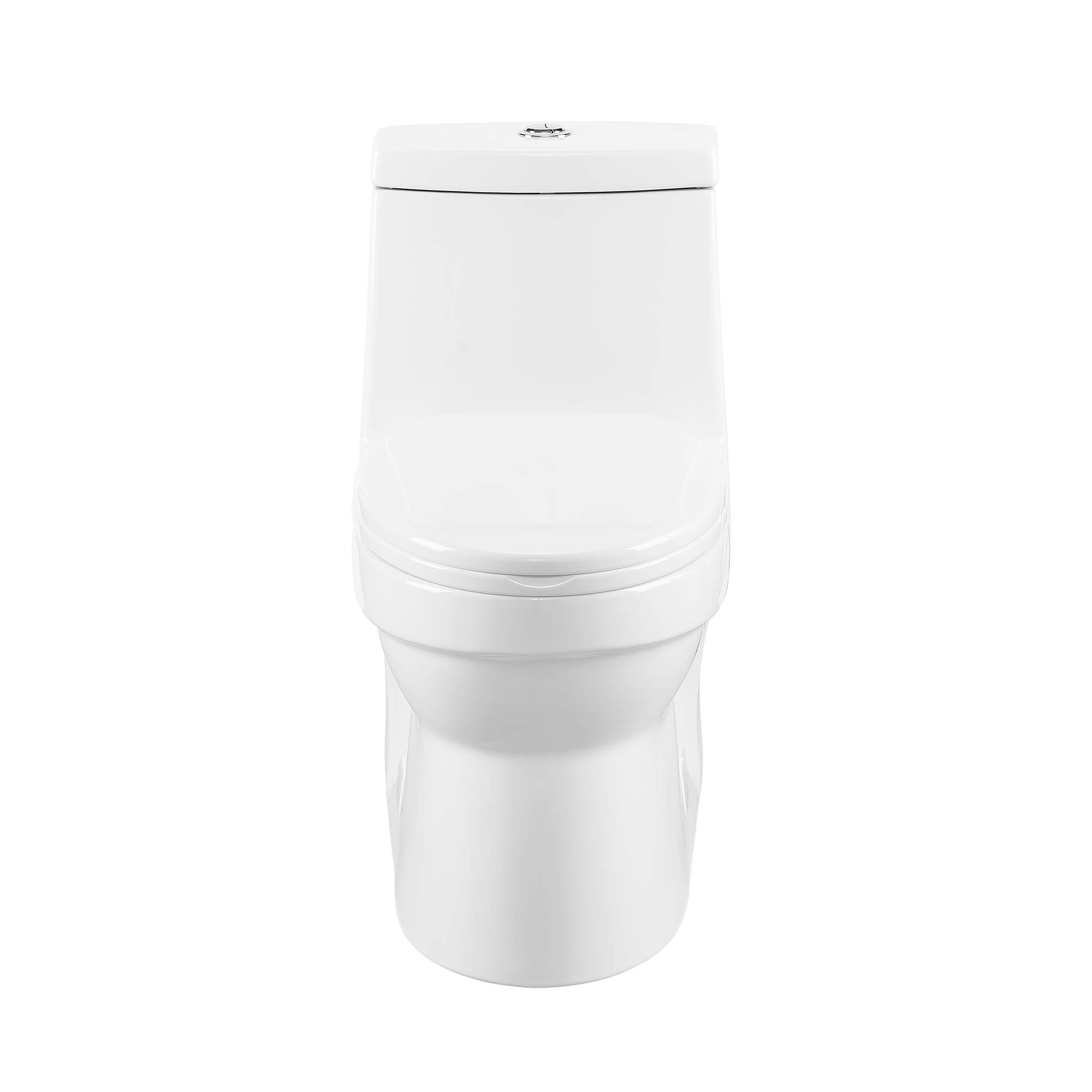 Swiss Madison SM-1T118 Virage One Piece Elongated Dual Flush Toilet 0.8/1.28 GPF - High Efficiency Water Saving Design - Glossy White - Perfect for Modern Bathrooms & Small Spaces